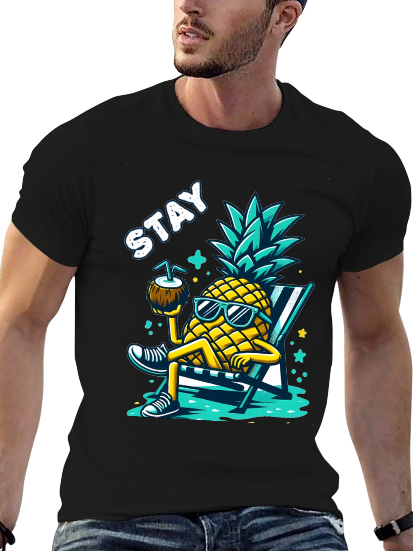 Stay Cool Pineapple Graphic T-Shirt - Summer Vibes