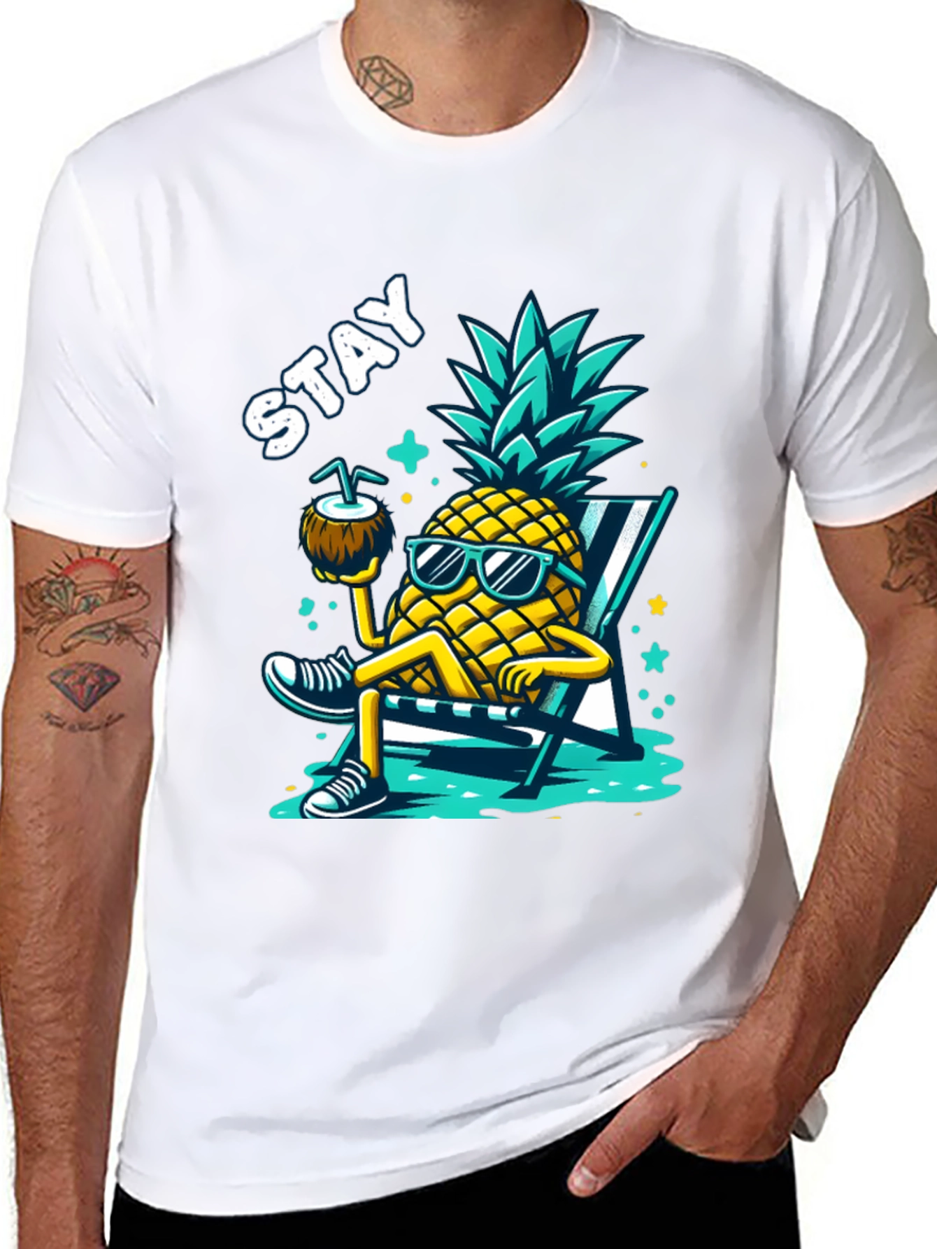 Stay Cool Pineapple Graphic T-Shirt - Summer Vibes