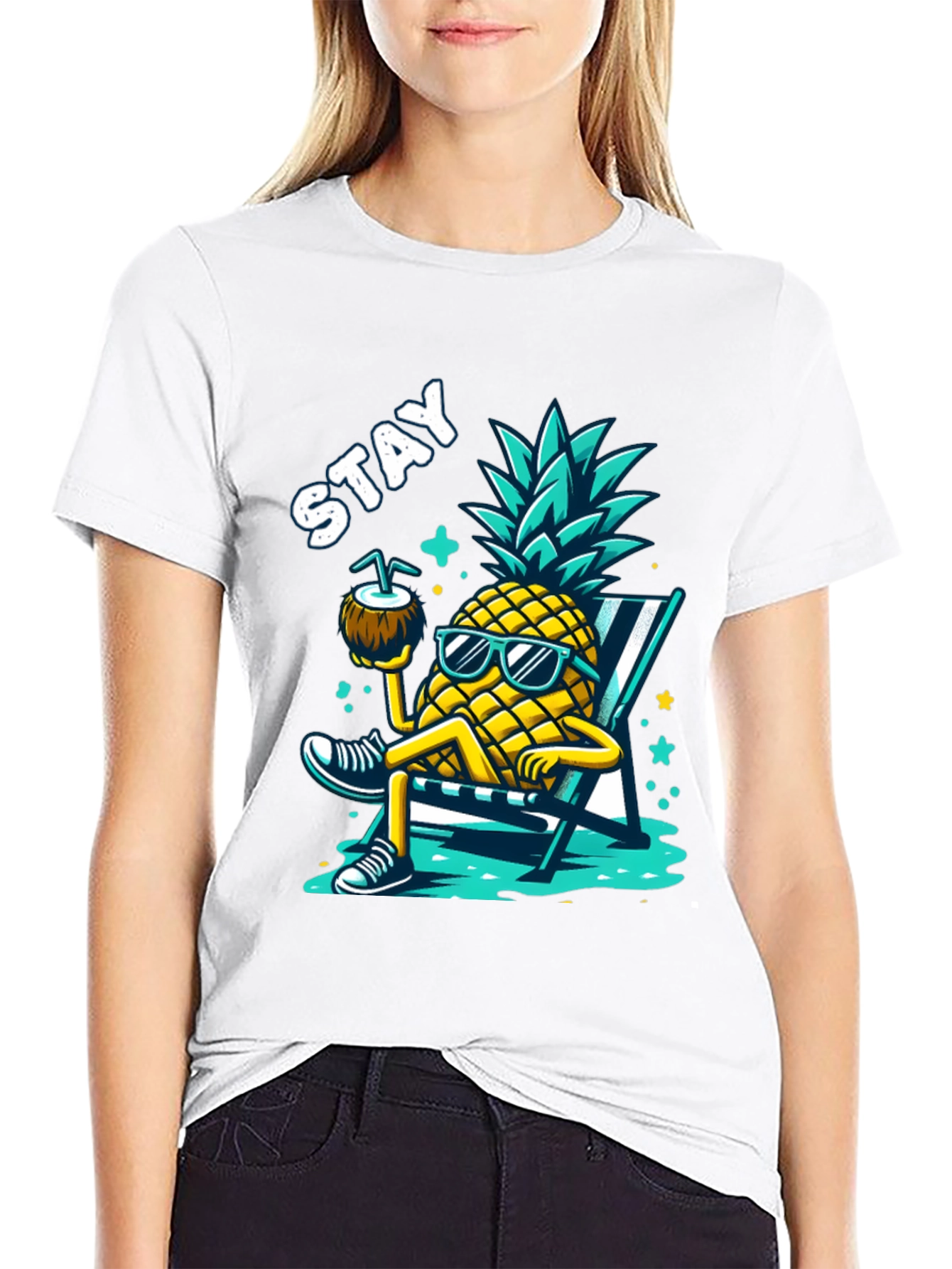 Stay Cool Pineapple Graphic T-Shirt - Summer Vibes