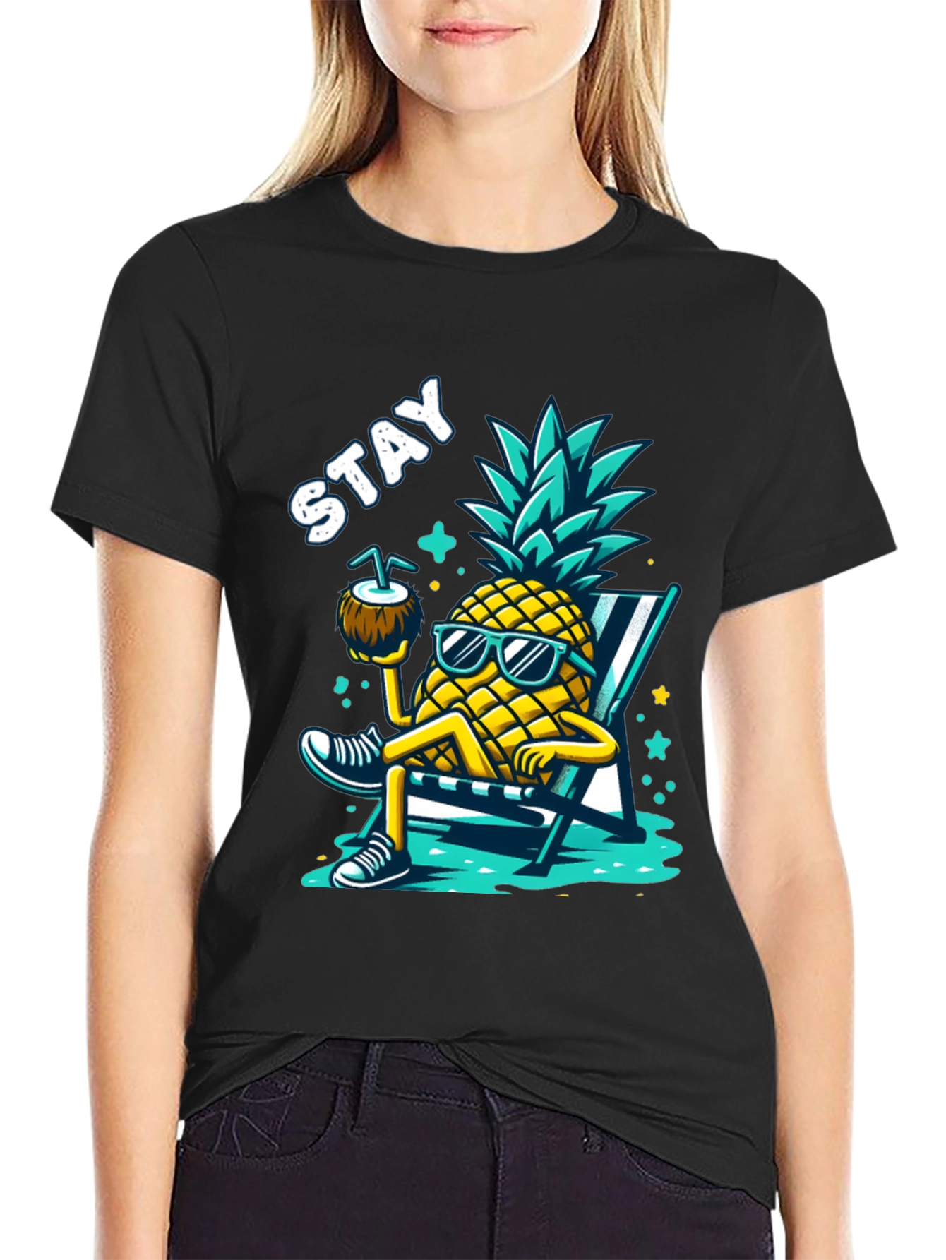 Stay Cool Pineapple Graphic T-Shirt - Summer Vibes