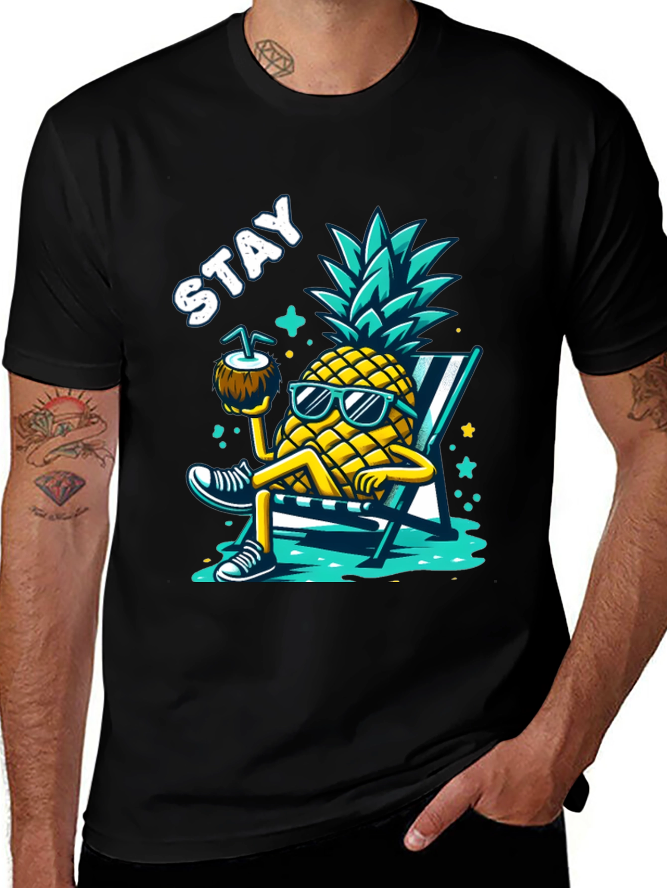 Stay Cool Pineapple Graphic T-Shirt - Summer Vibes