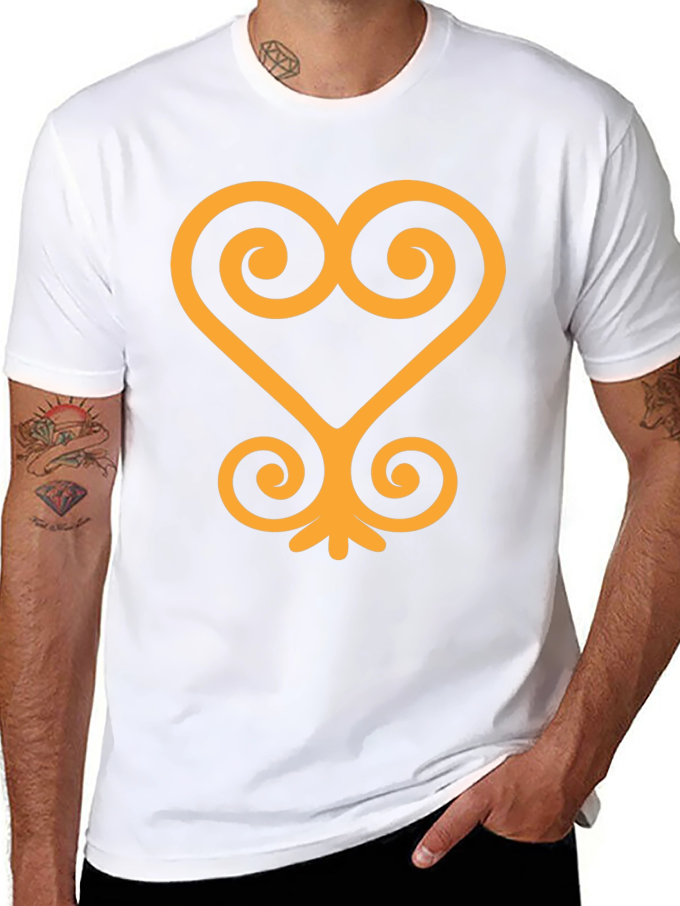 Black T-Shirt with Adinkra Symbol