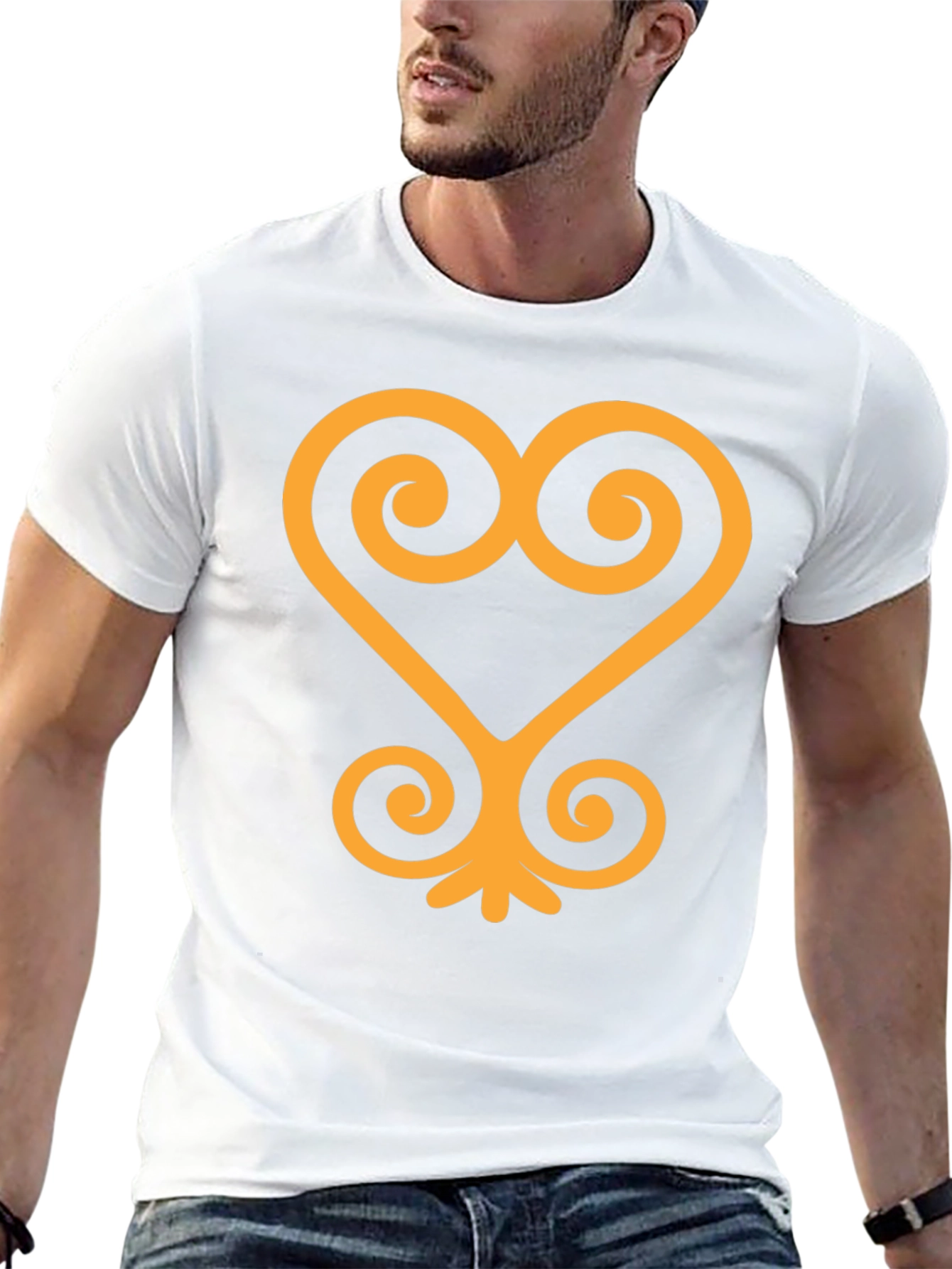 Black T-Shirt with Adinkra Symbol