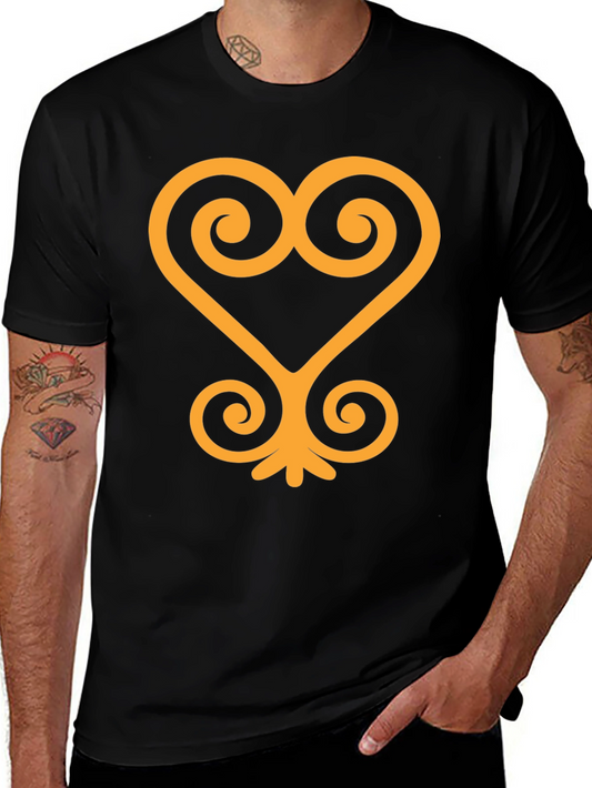 Black T-Shirt with Adinkra Symbol