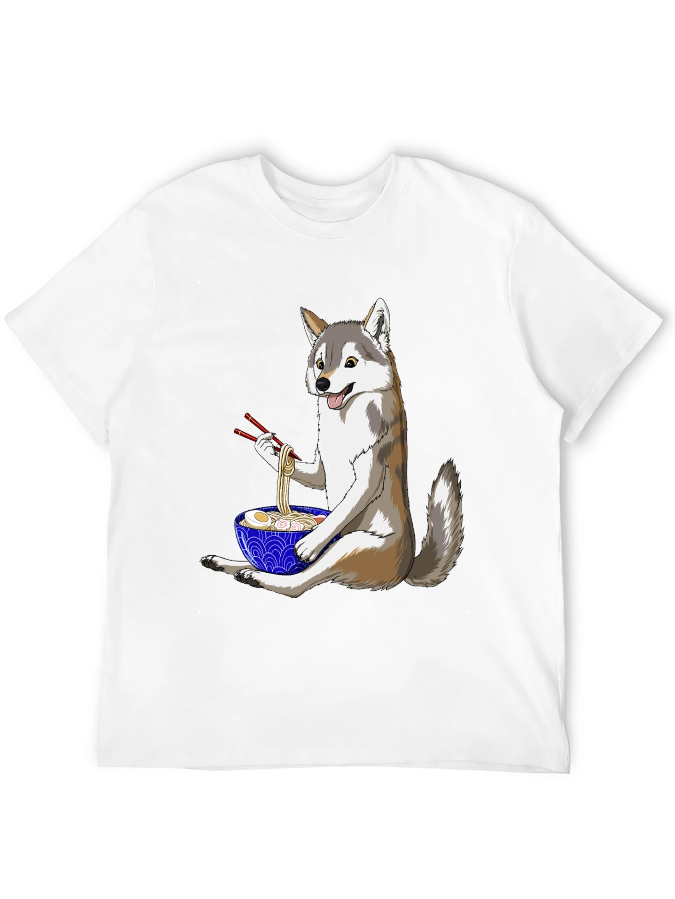 Husky Ramen T-Shirt: Cute Dog Eating Noodles