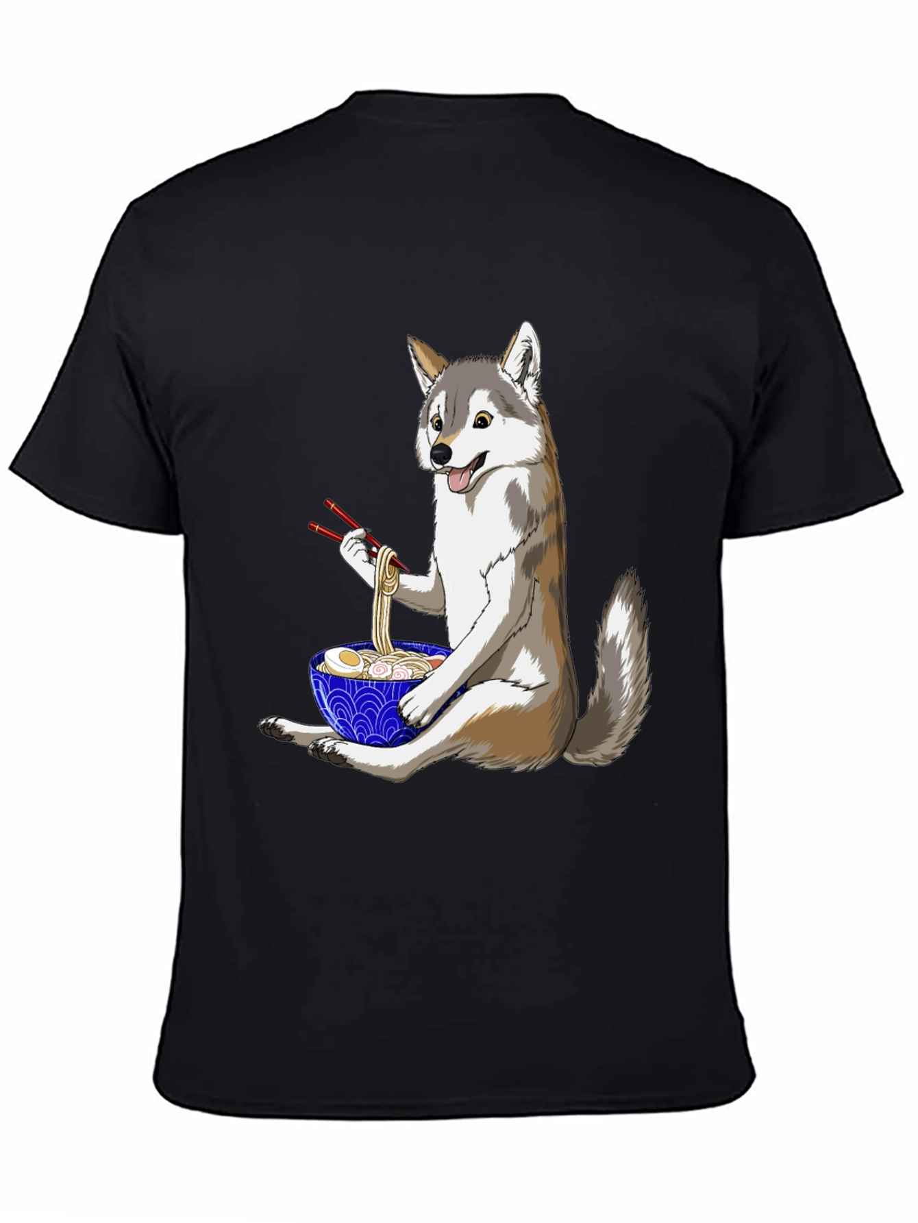 Husky Ramen T-Shirt: Cute Dog Eating Noodles