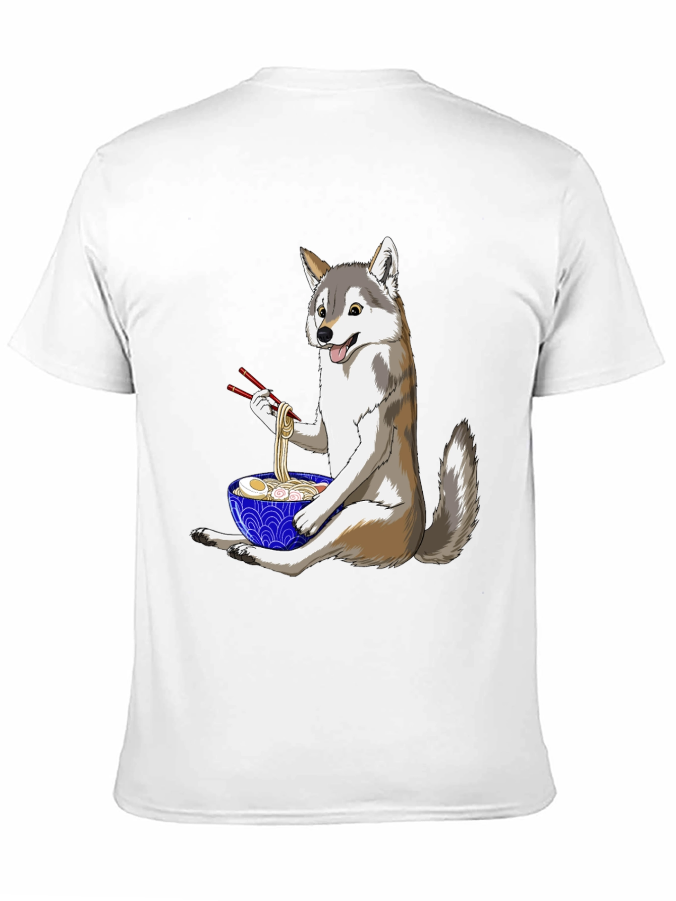 Husky Ramen T-Shirt: Cute Dog Eating Noodles