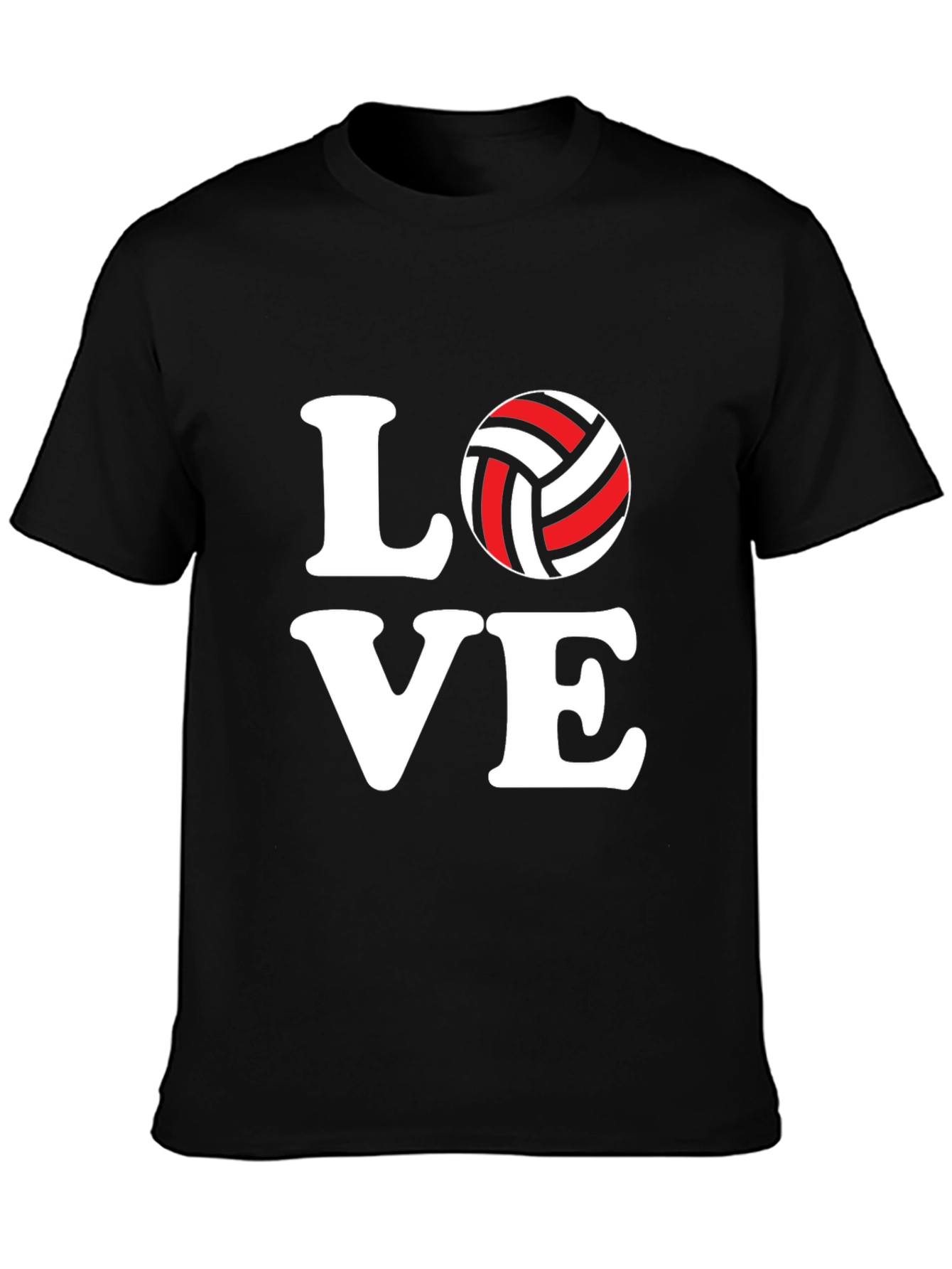 Volleyball Love Graphic Black T-Shirt