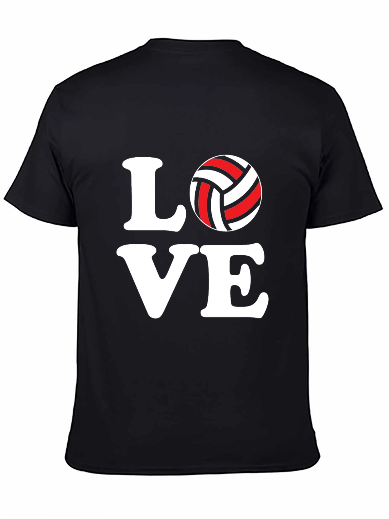 Volleyball Love Graphic Black T-Shirt