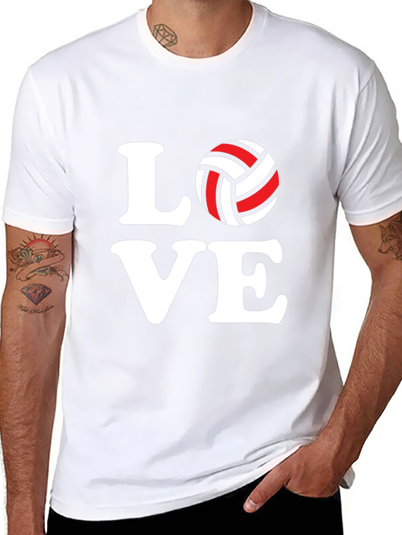 Volleyball Love Graphic Black T-Shirt