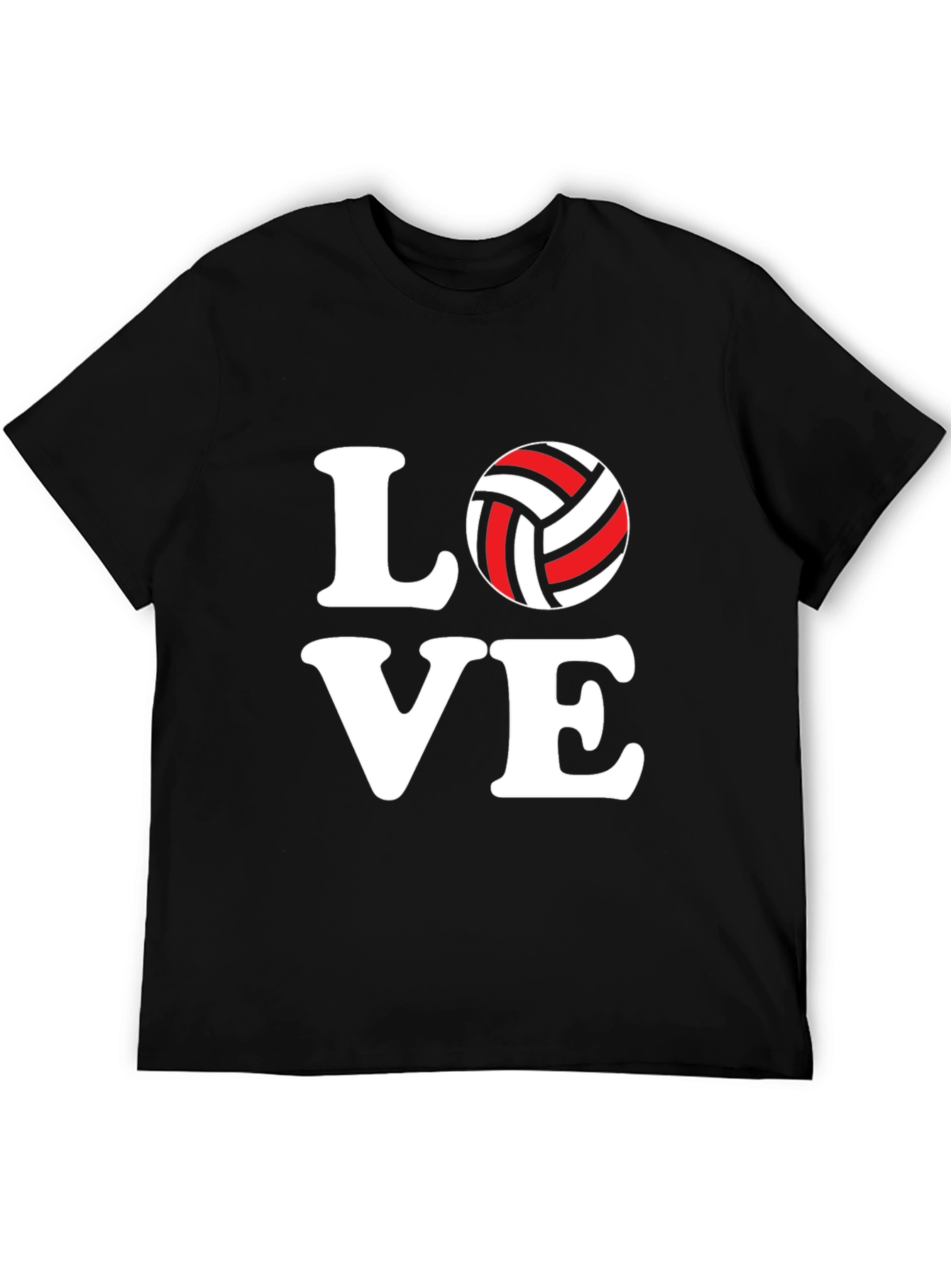 Volleyball Love Graphic Black T-Shirt