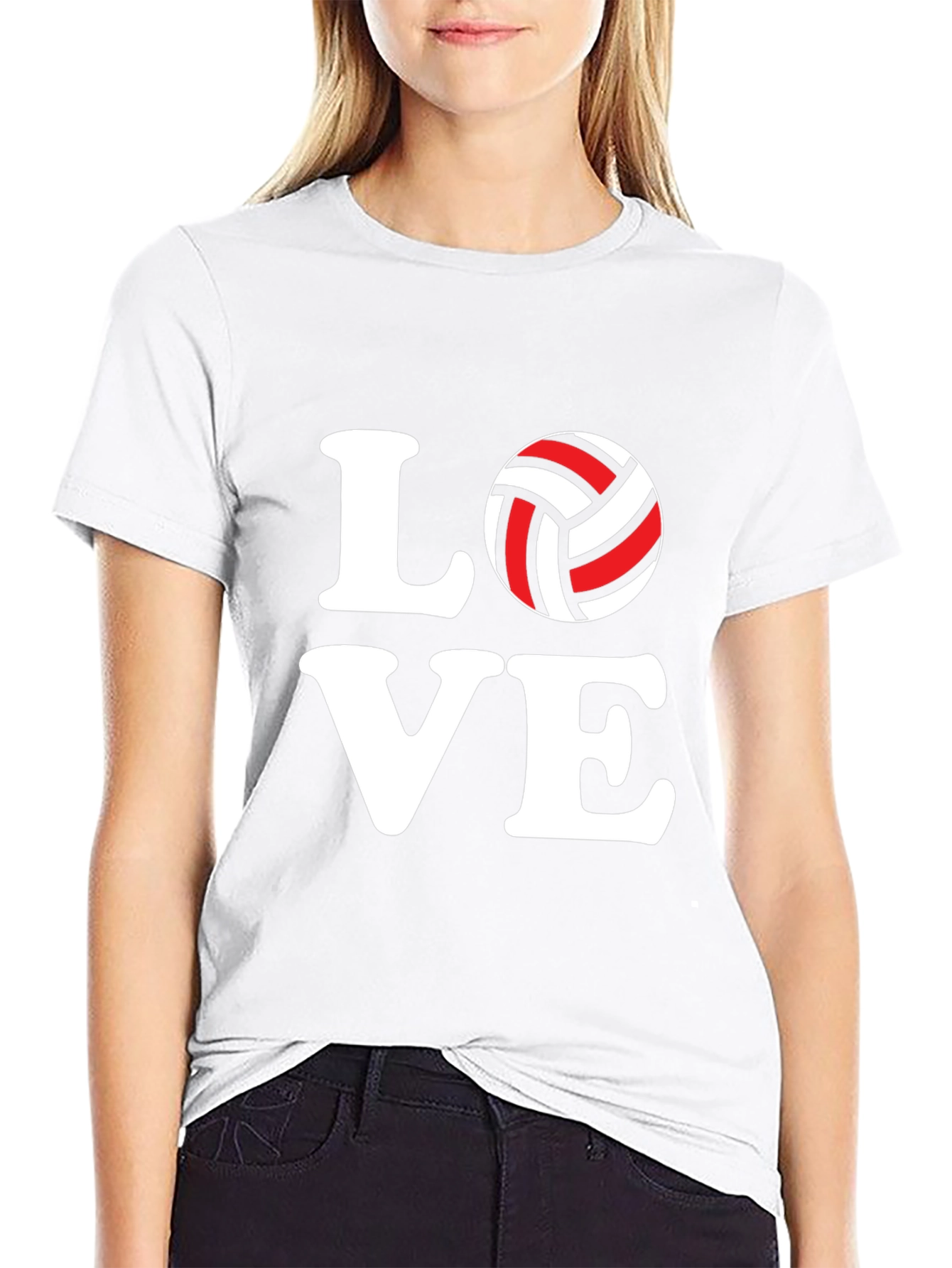 Volleyball Love Graphic Black T-Shirt