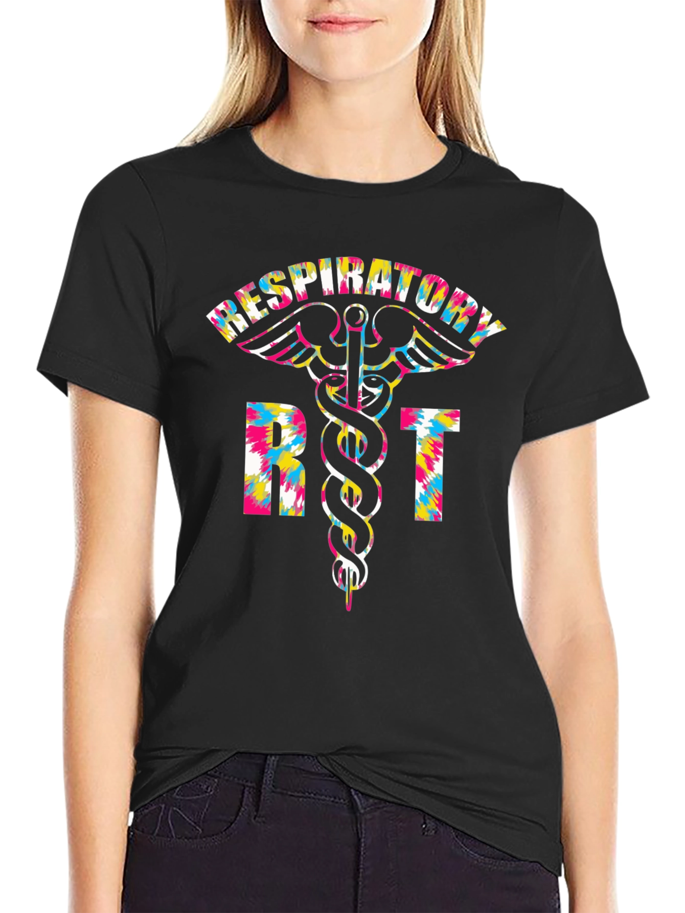 Respiratory Therapist RT Tie Dye Graphic T-Shirt