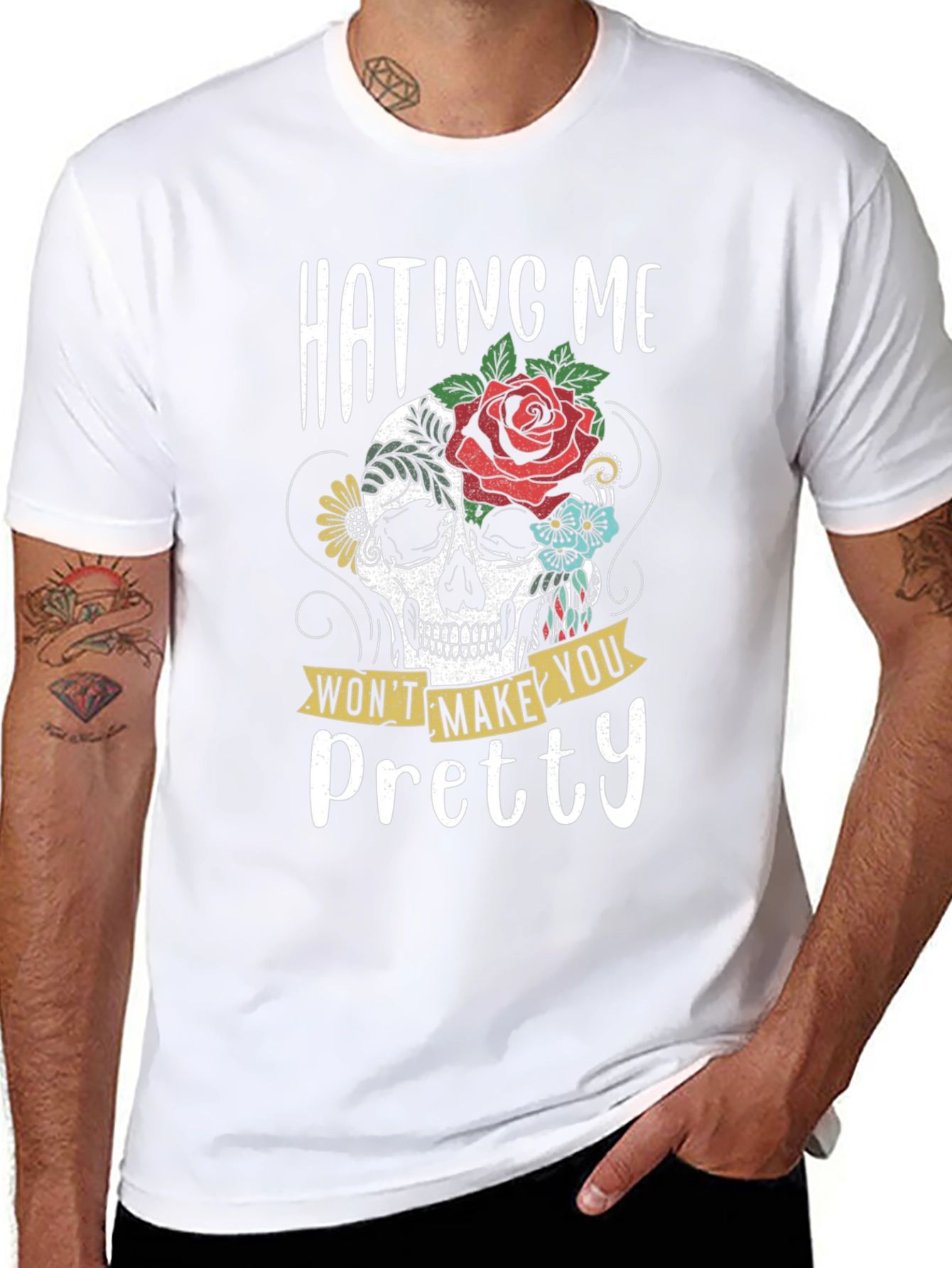 Hating Me Wont Make You Pretty Skull Graphic T-Shirt