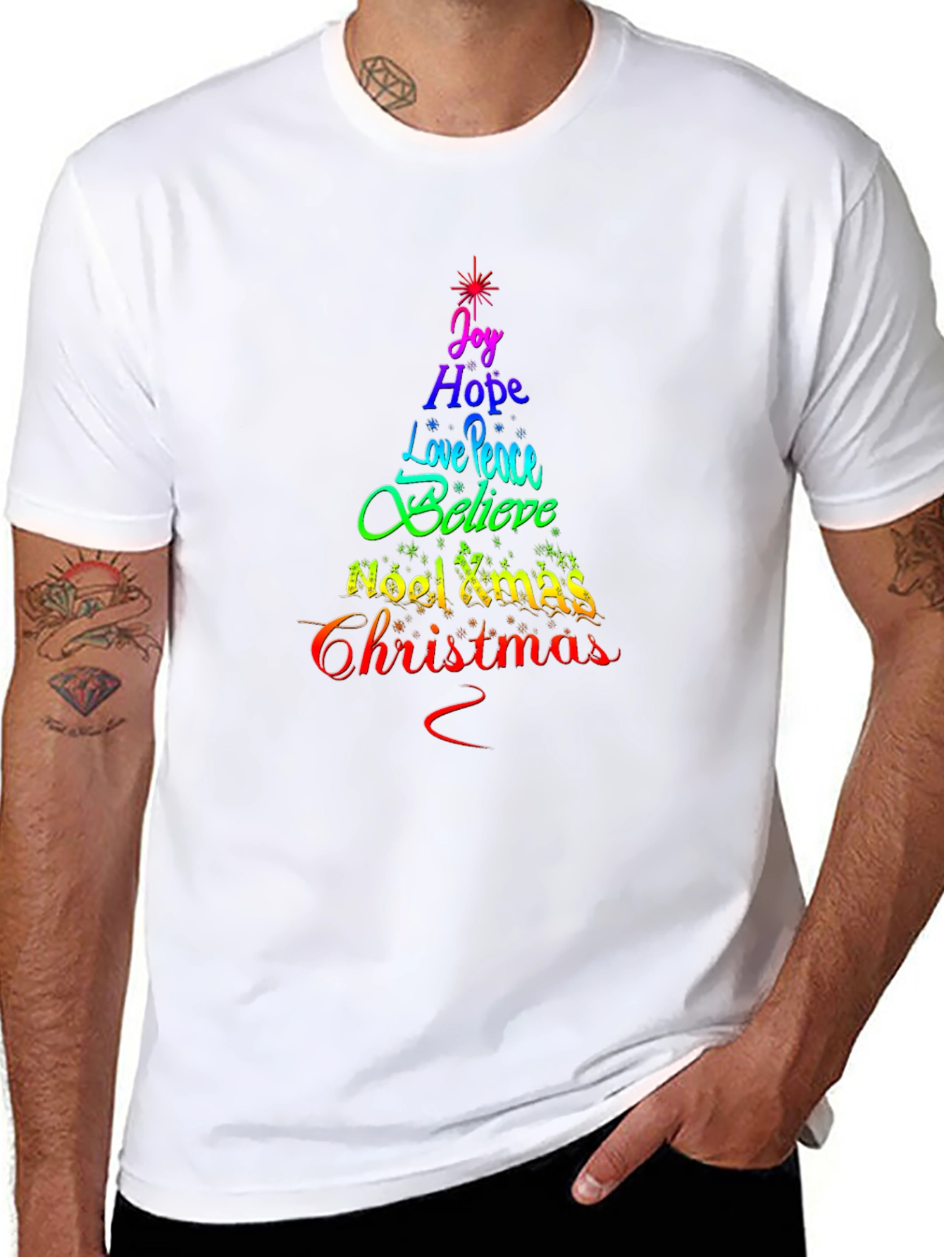 Christmas Tree Word Art T-Shirt
