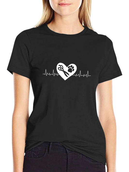 Groomer Heartbeat T-Shirt - Love Pet Grooming