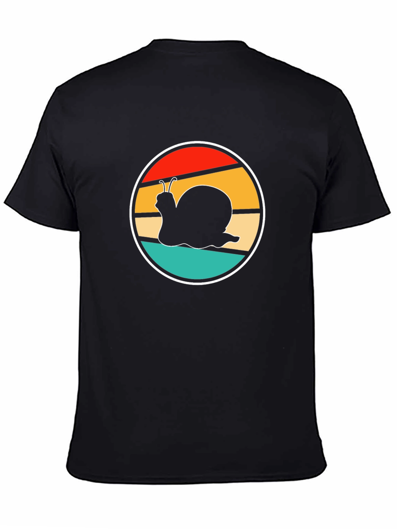 Retro Snail Graphic Tee - Black Cotton Comfort