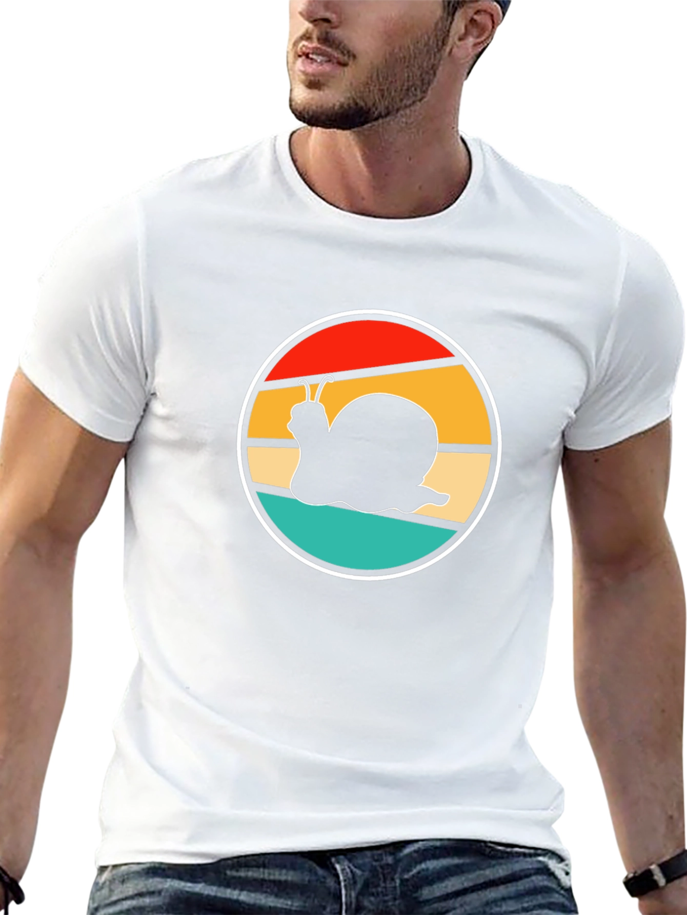 Retro Snail Graphic Tee - Black Cotton Comfort
