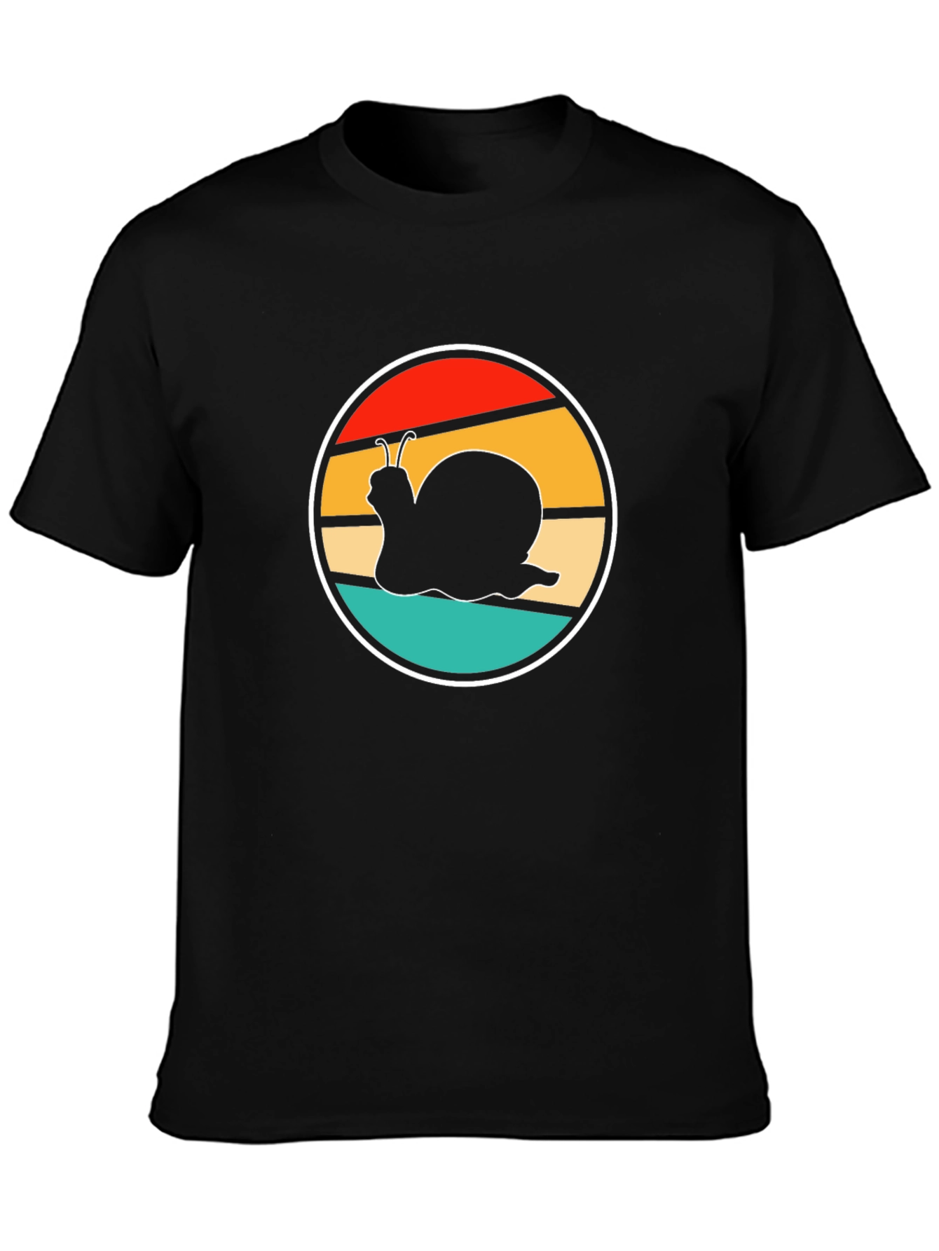 Retro Snail Graphic Tee - Black Cotton Comfort