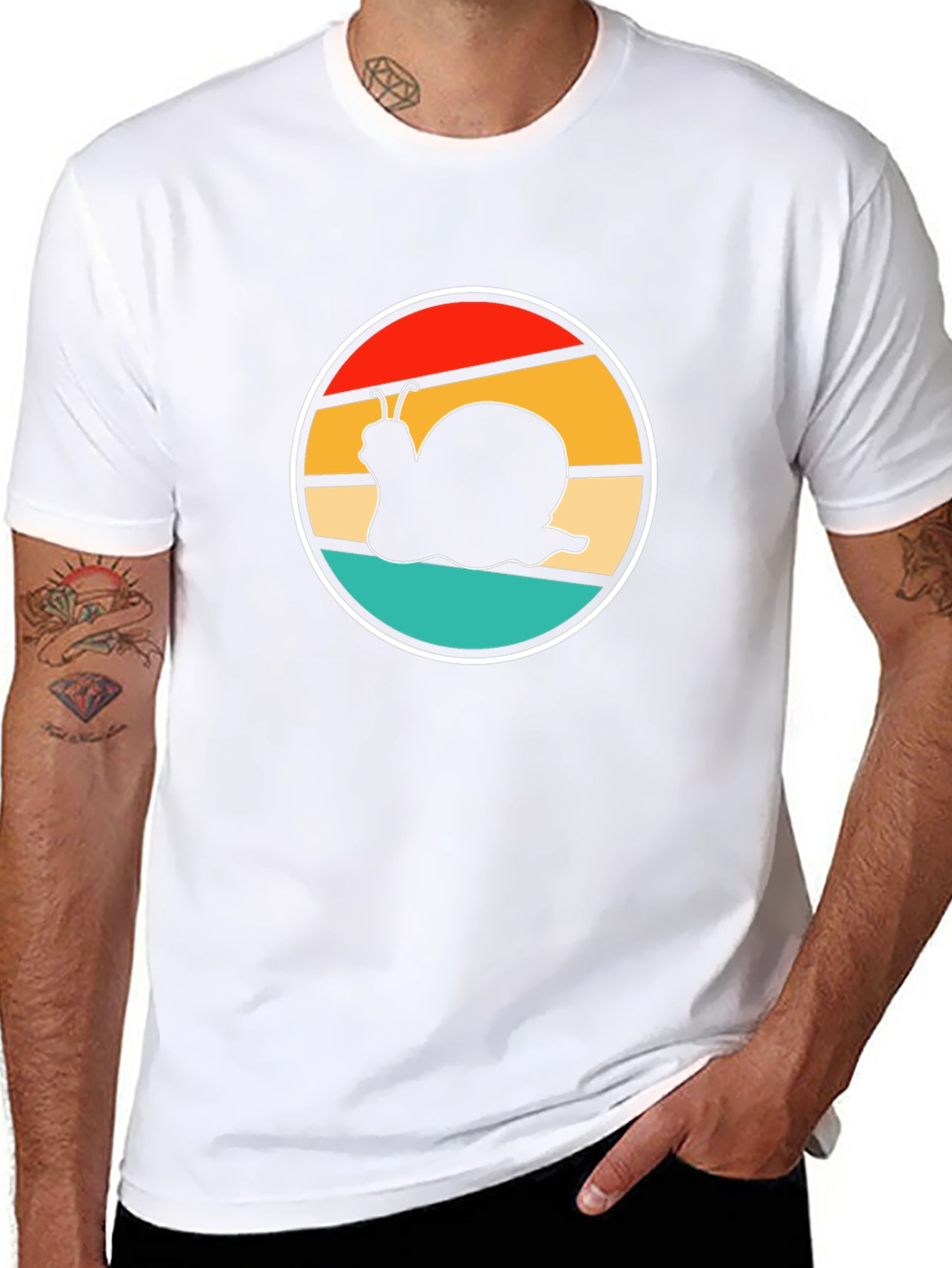 Retro Snail Graphic Tee - Black Cotton Comfort