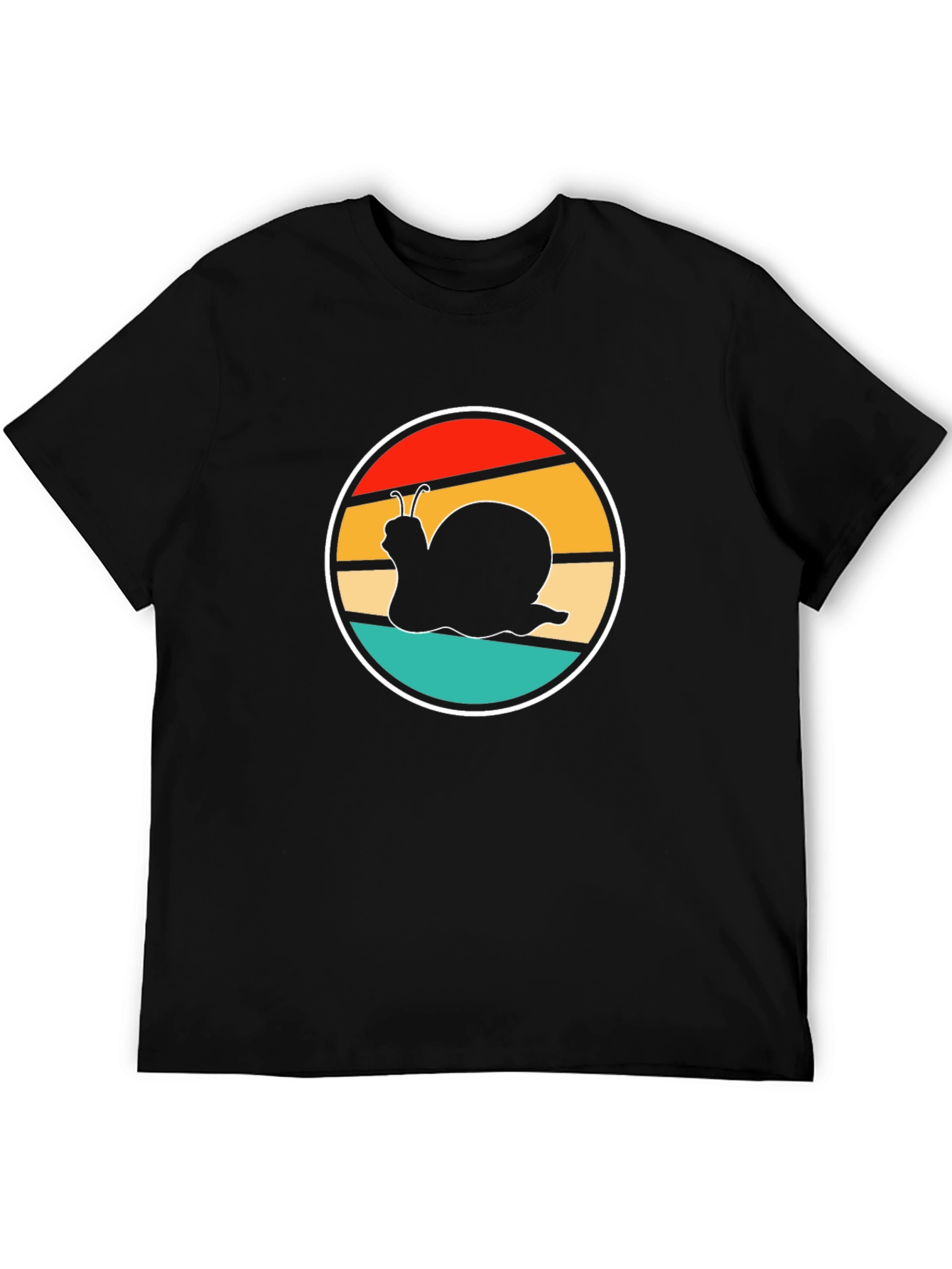 Retro Snail Graphic Tee - Black Cotton Comfort