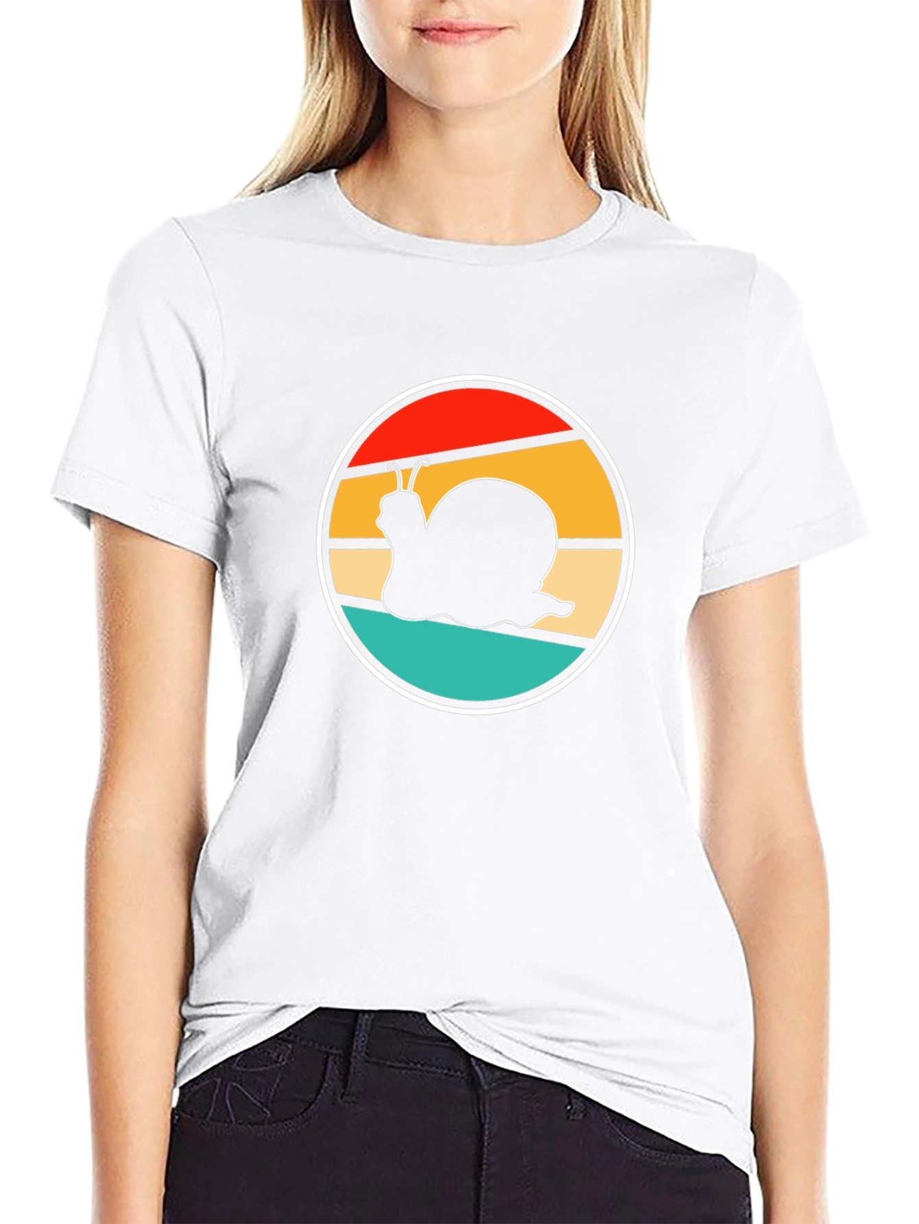 Retro Snail Graphic Tee - Black Cotton Comfort
