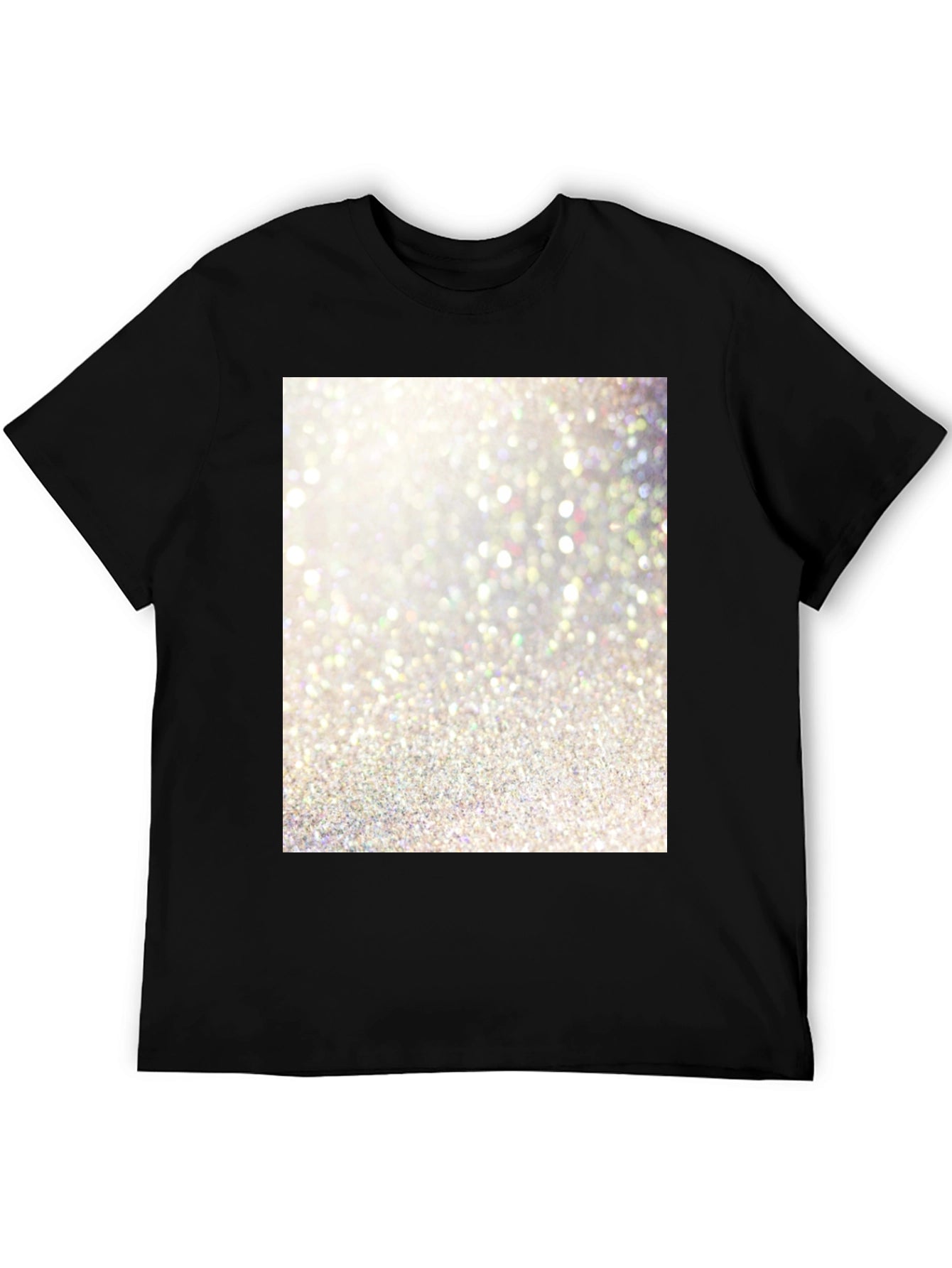 Sparkle Print Black Cotton Tee