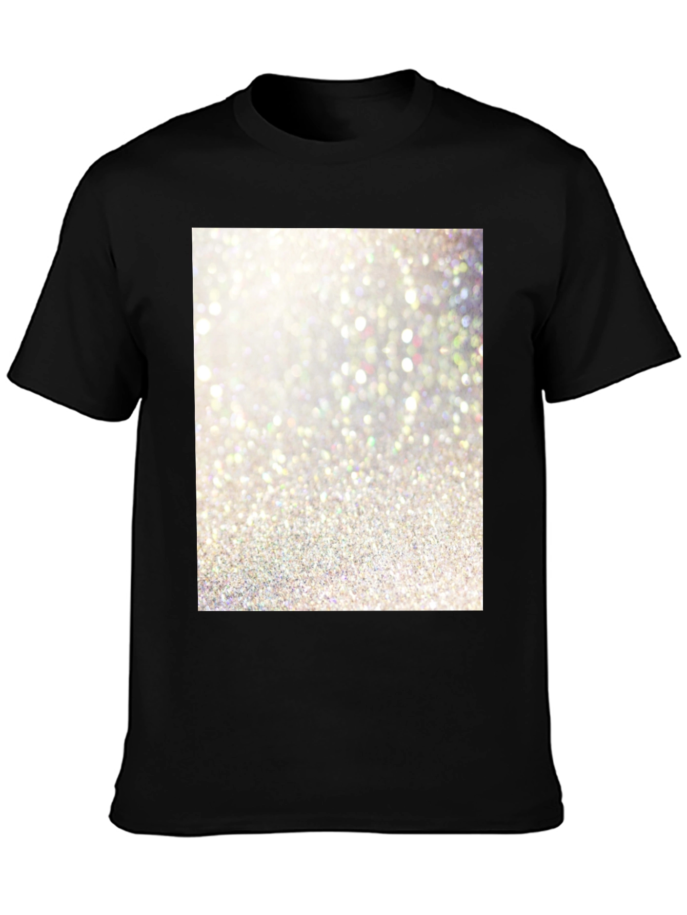 Sparkle Print Black Cotton Tee