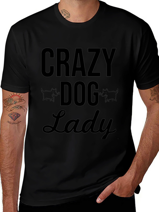 Crazy Dog Lady Black T-Shirt