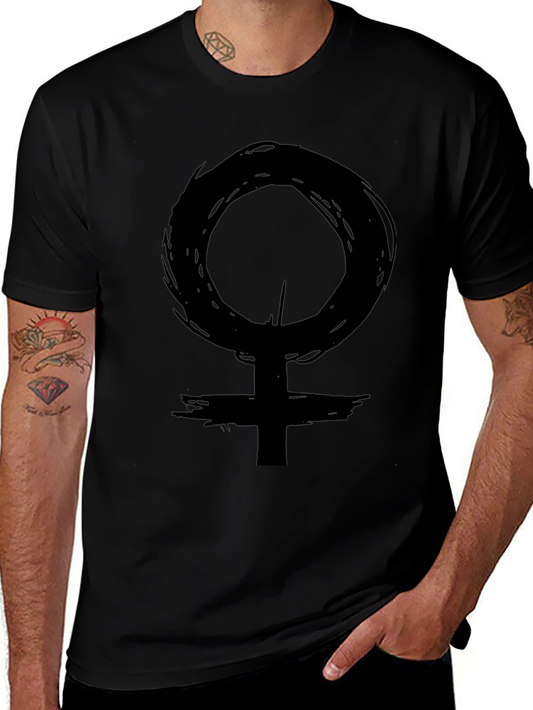 Grunge Venus Symbol T-Shirt - Black