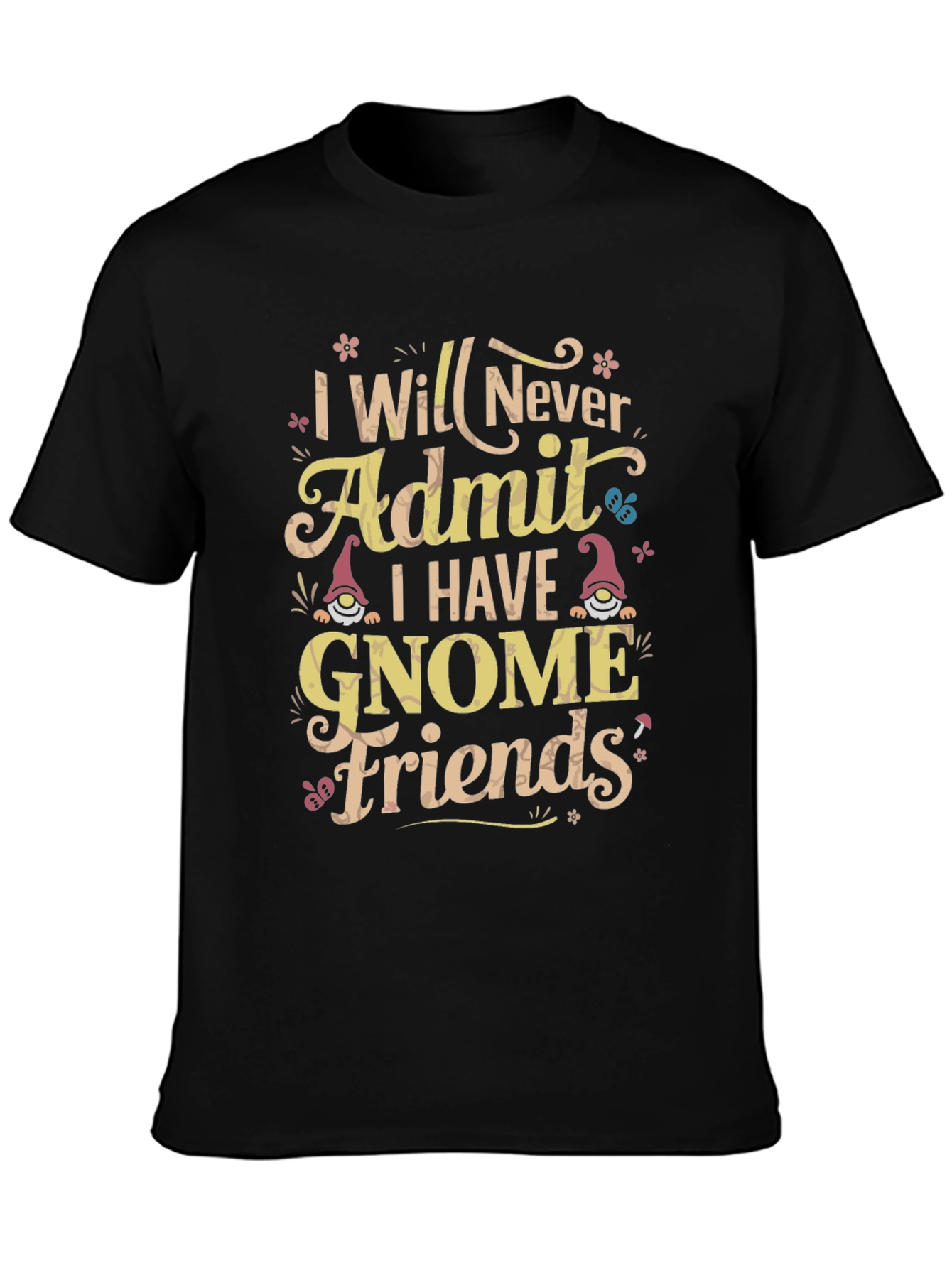 Funny Gnome Friends Graphic T-Shirt