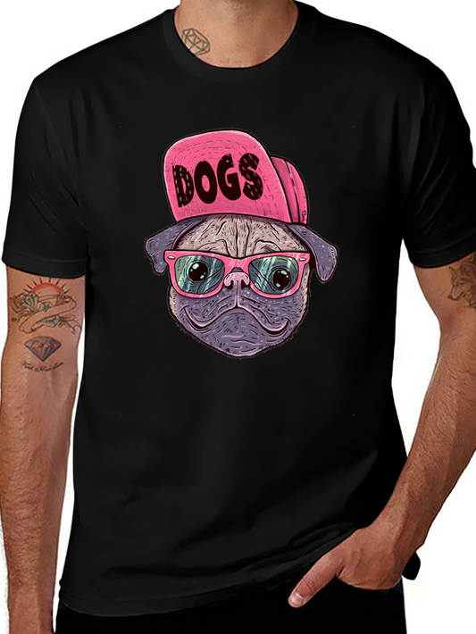 Cool Dog T-Shirt - Pug with Hat & Glasses