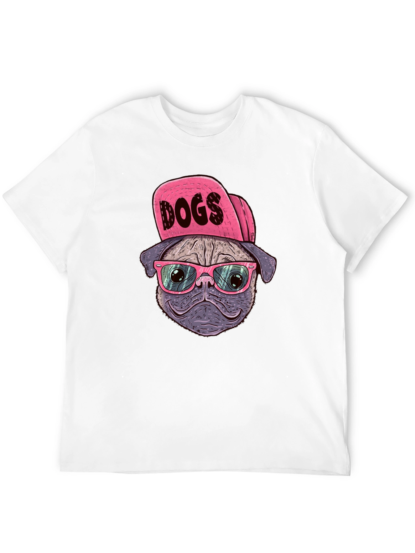 Cool Dog T-Shirt - Pug with Hat & Glasses