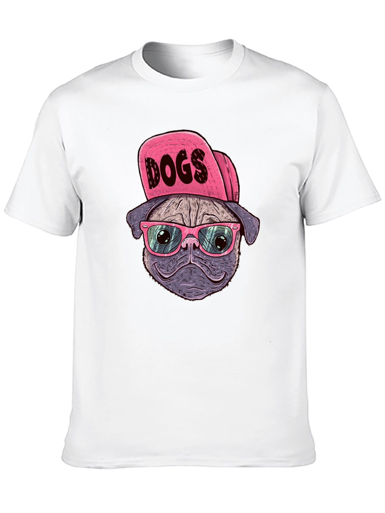 Cool Dog T-Shirt - Pug with Hat & Glasses