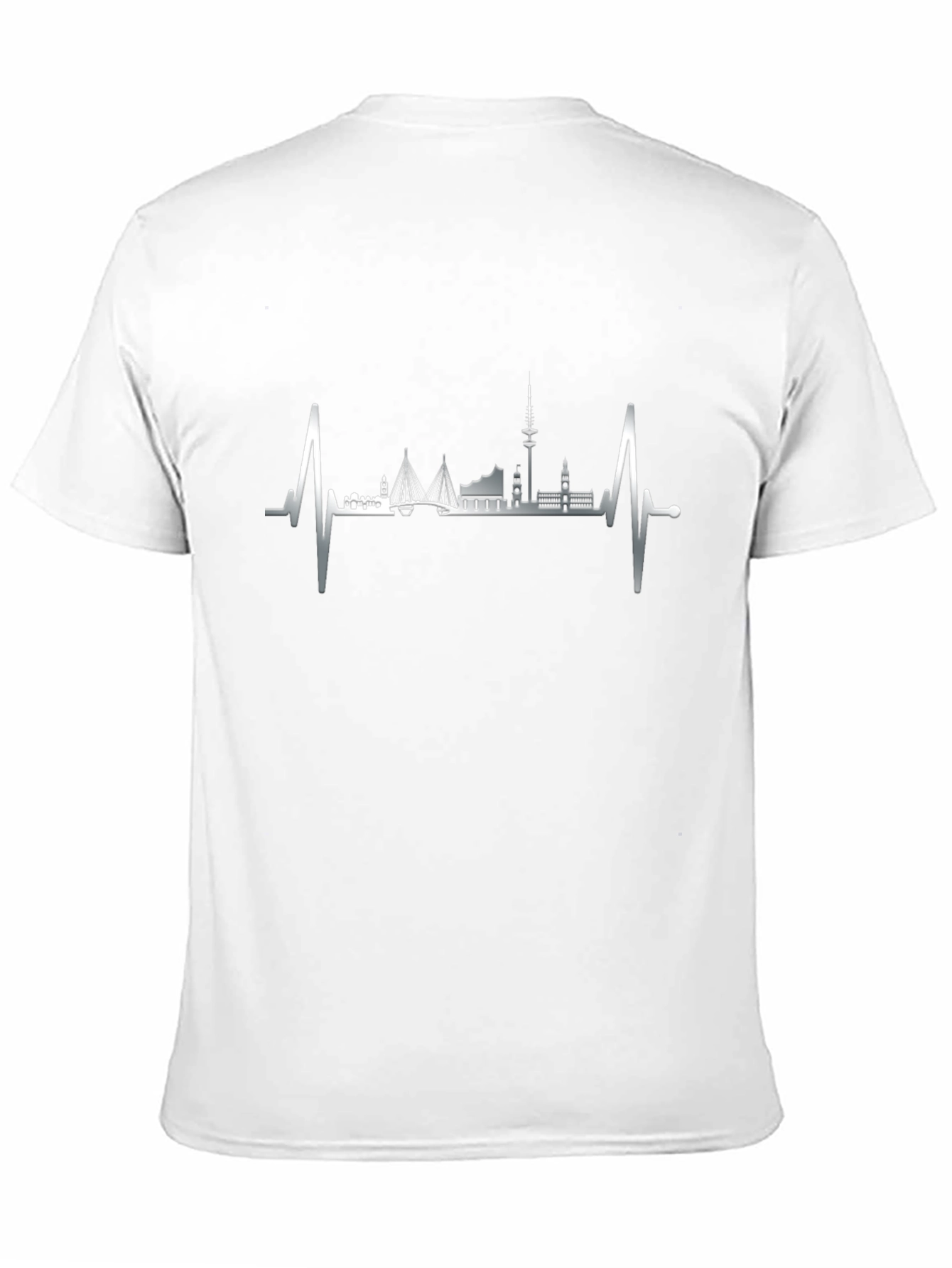 Hamburg Skyline Heartbeat Graphic Tee - Black
