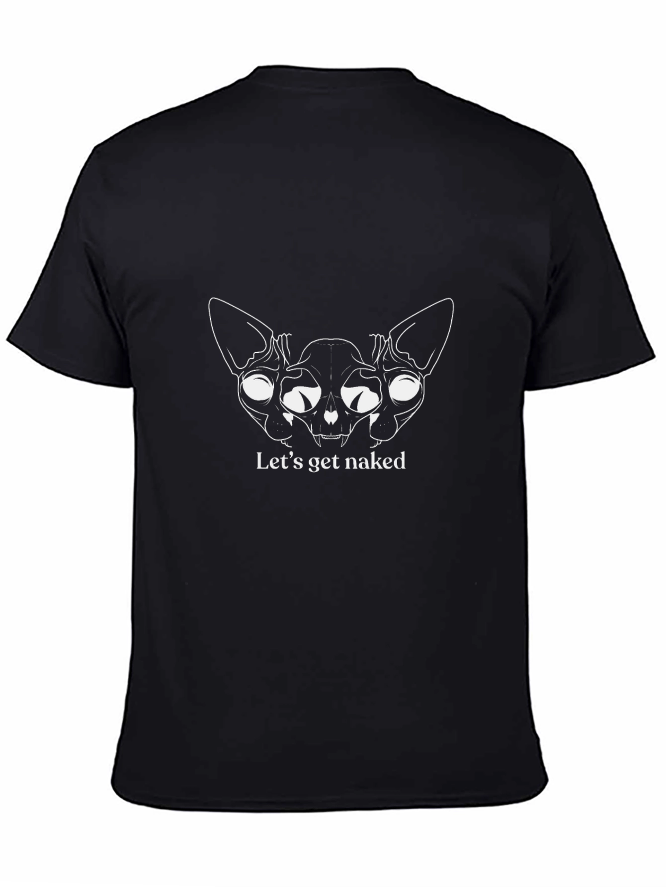 Skull Cat Graphic Tee - Lets Get Naked T-Shirt