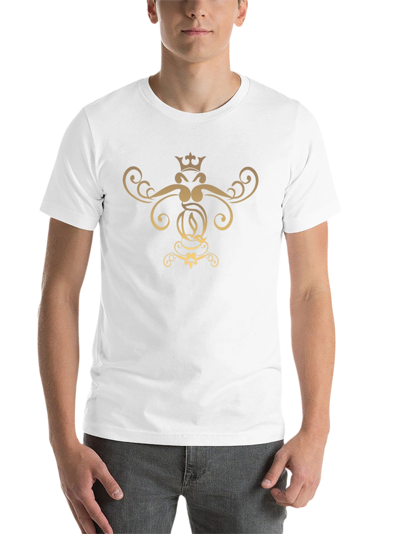 Elegant Crowned Letter Graphic T-Shirt