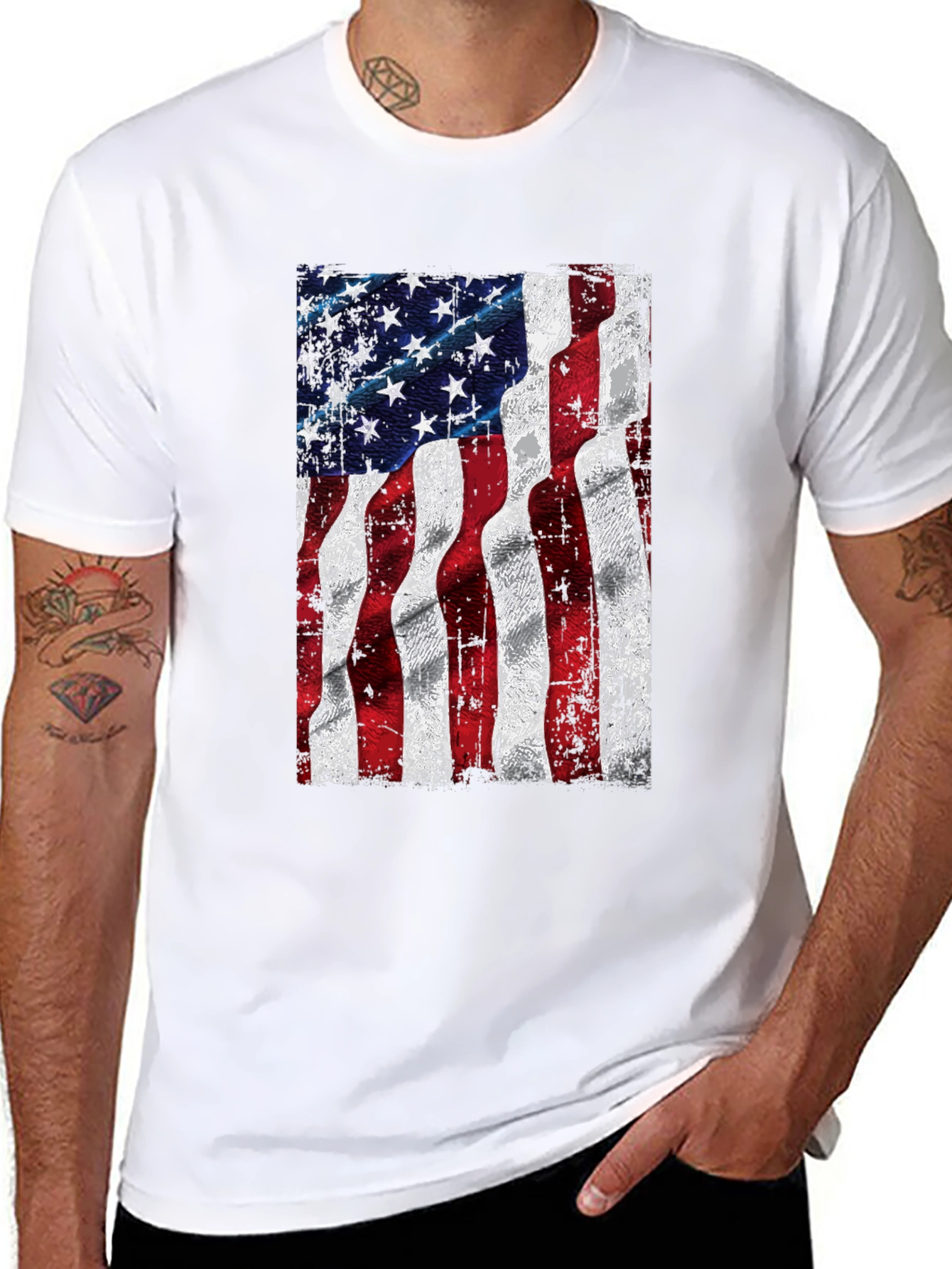 USA Flag Graphic T-Shirt - Patriotic Design