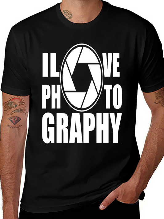 I Love Photography T-Shirt - Camera Shutter Design