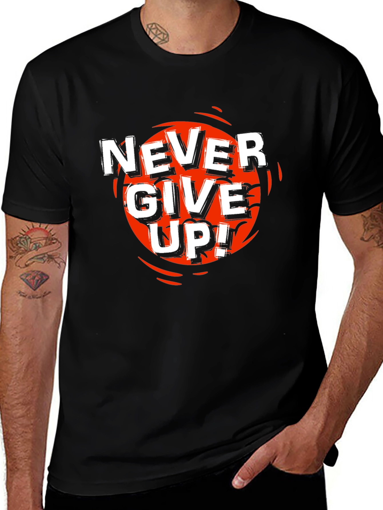 Never Give Up Graphic T-Shirt - Motivational Tee