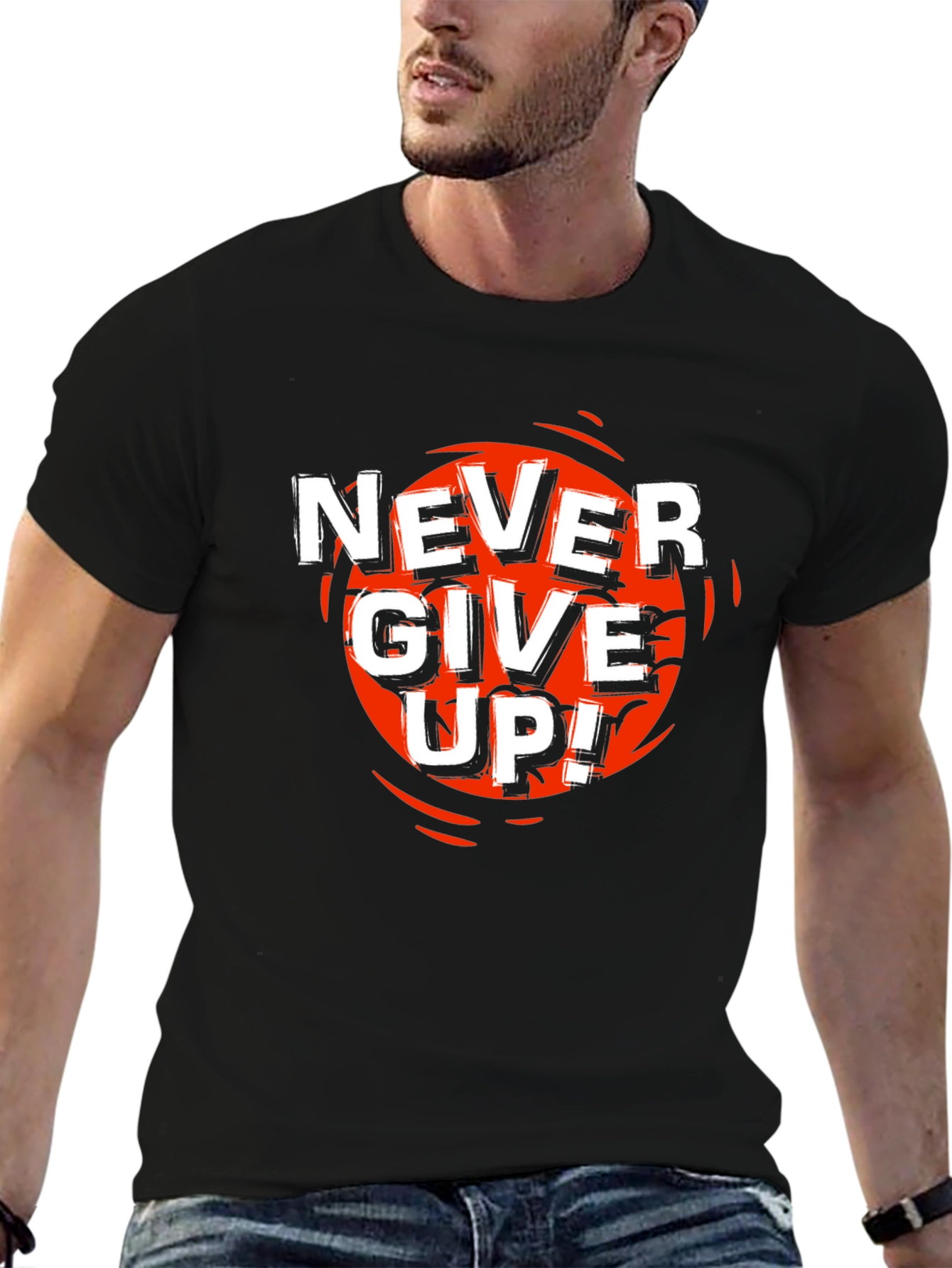 Never Give Up Graphic T-Shirt - Motivational Tee