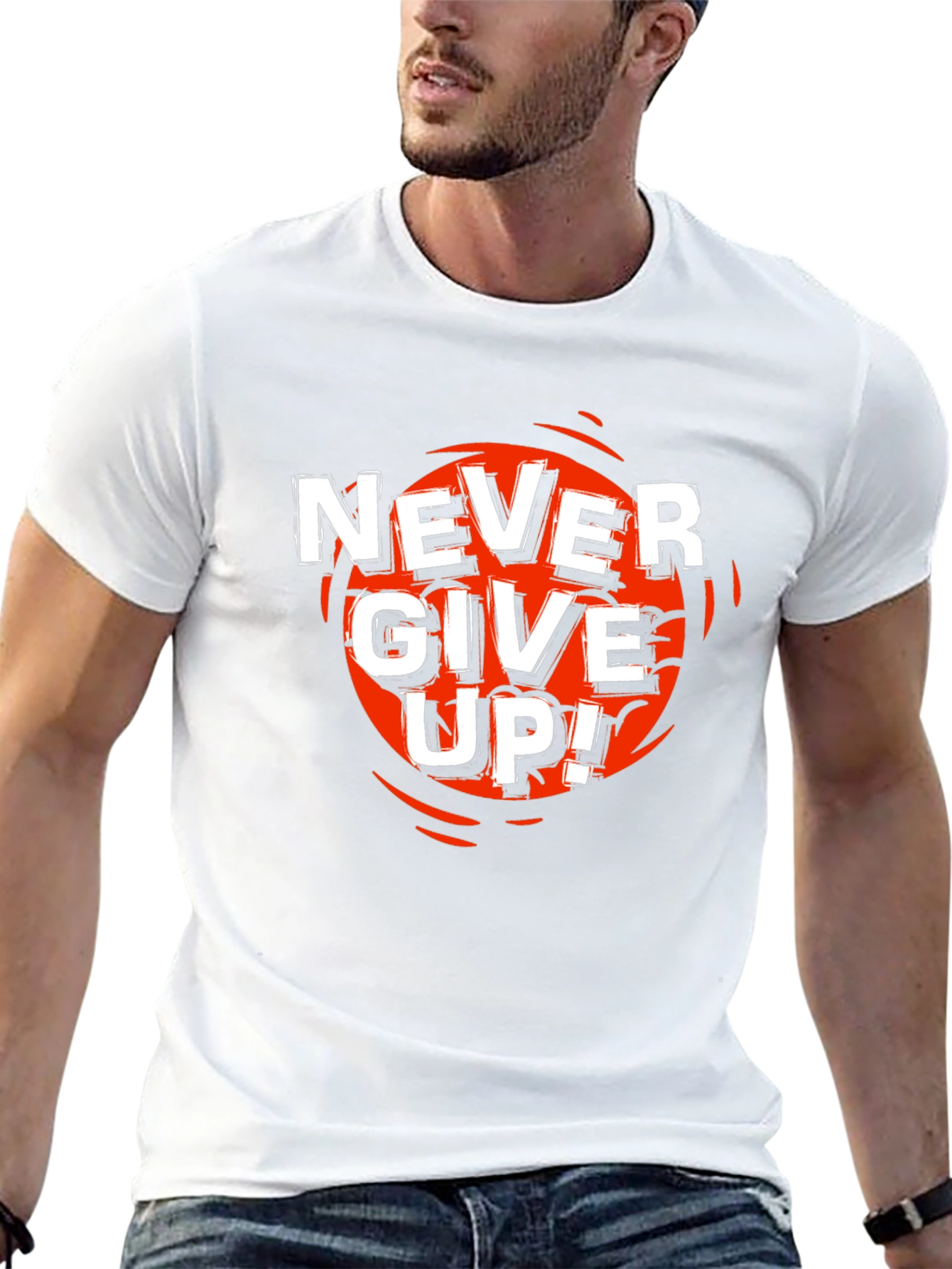 Never Give Up Graphic T-Shirt - Motivational Tee