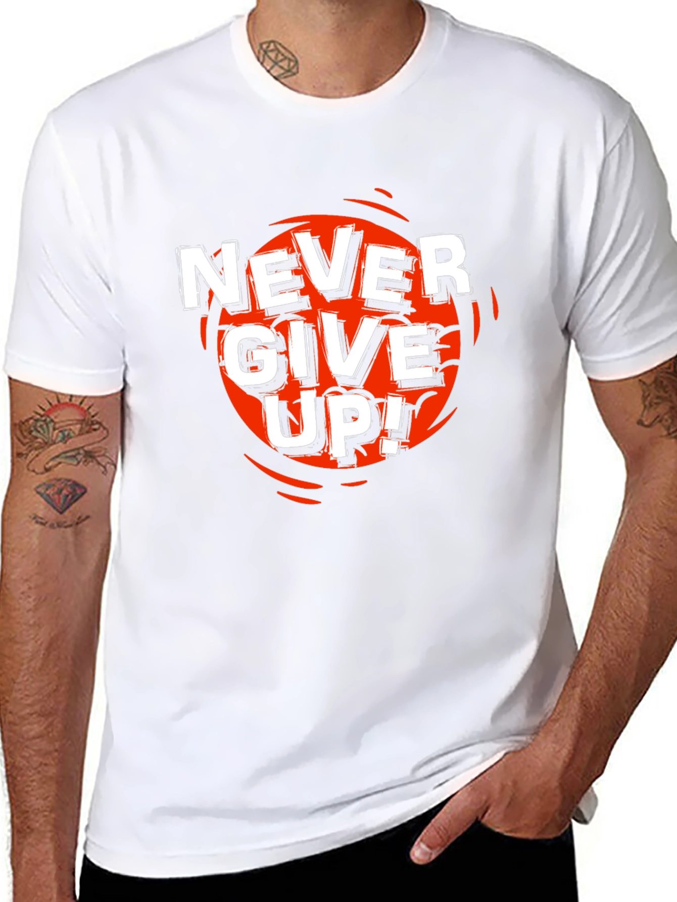 Never Give Up Graphic T-Shirt - Motivational Tee
