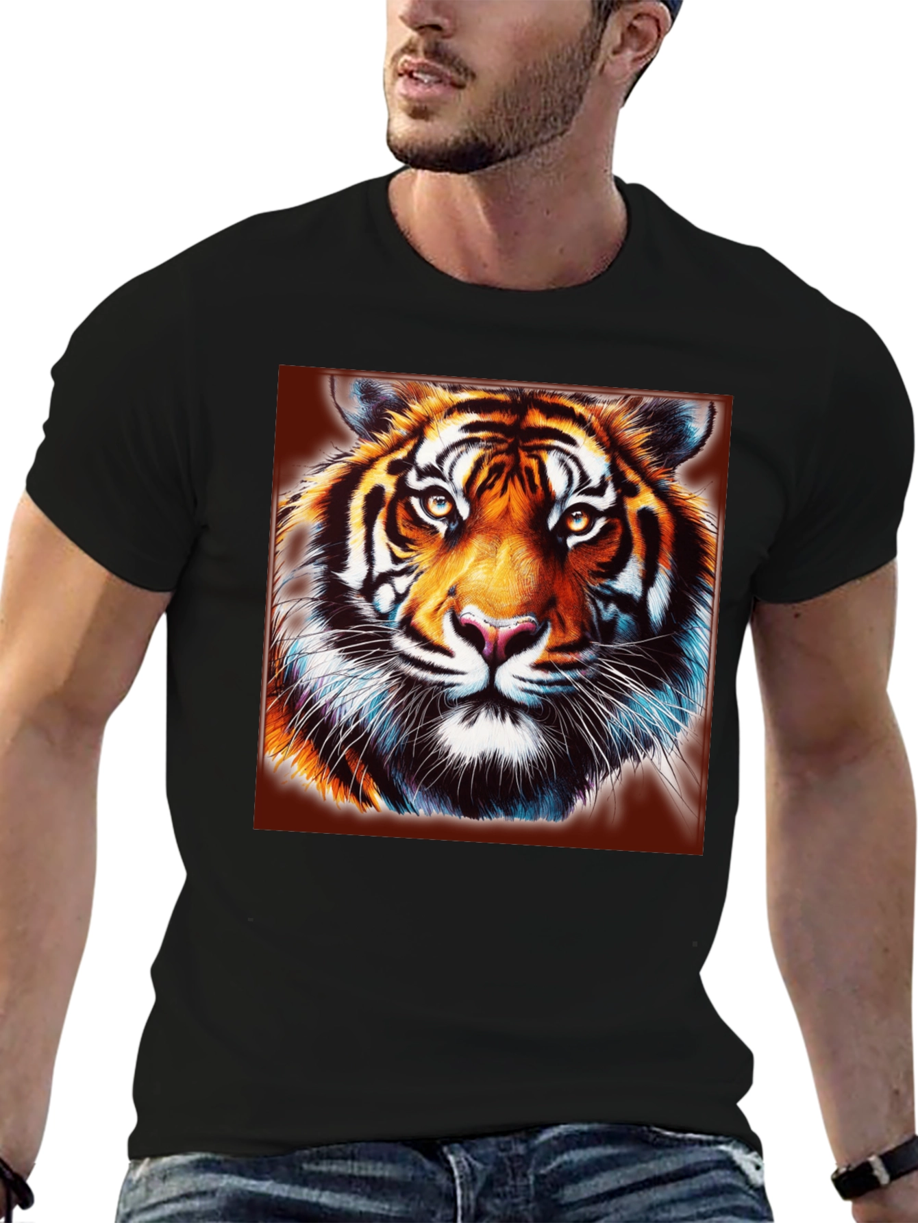 Tiger Graphic Black T-Shirt - Bold Animal Print