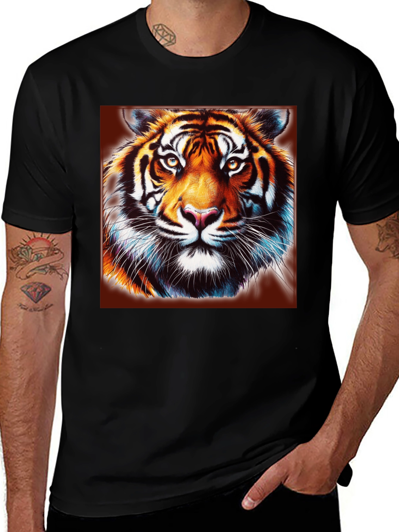 Tiger Graphic Black T-Shirt - Bold Animal Print