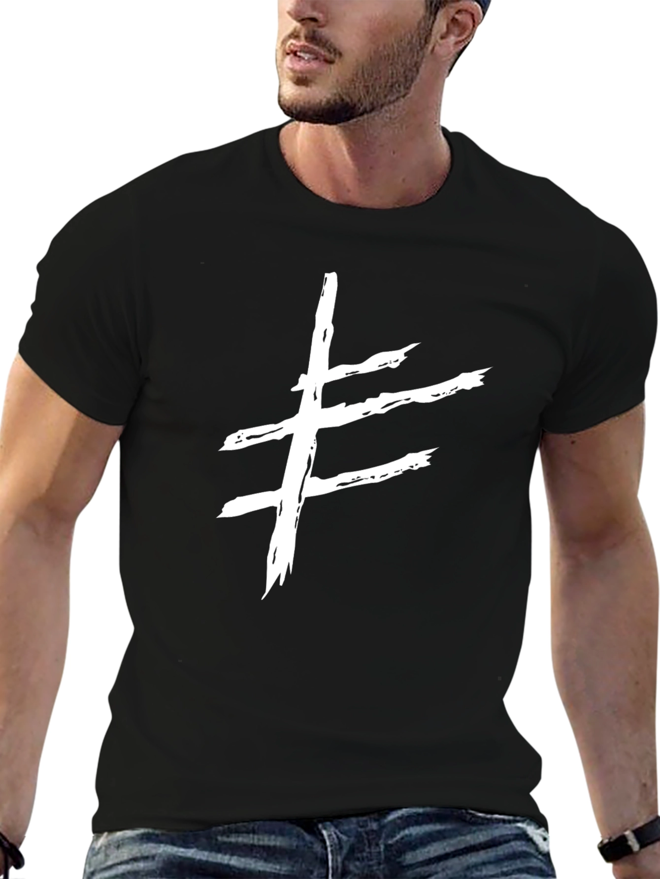 Striking Symbol T-Shirt - Modern Grunge Style