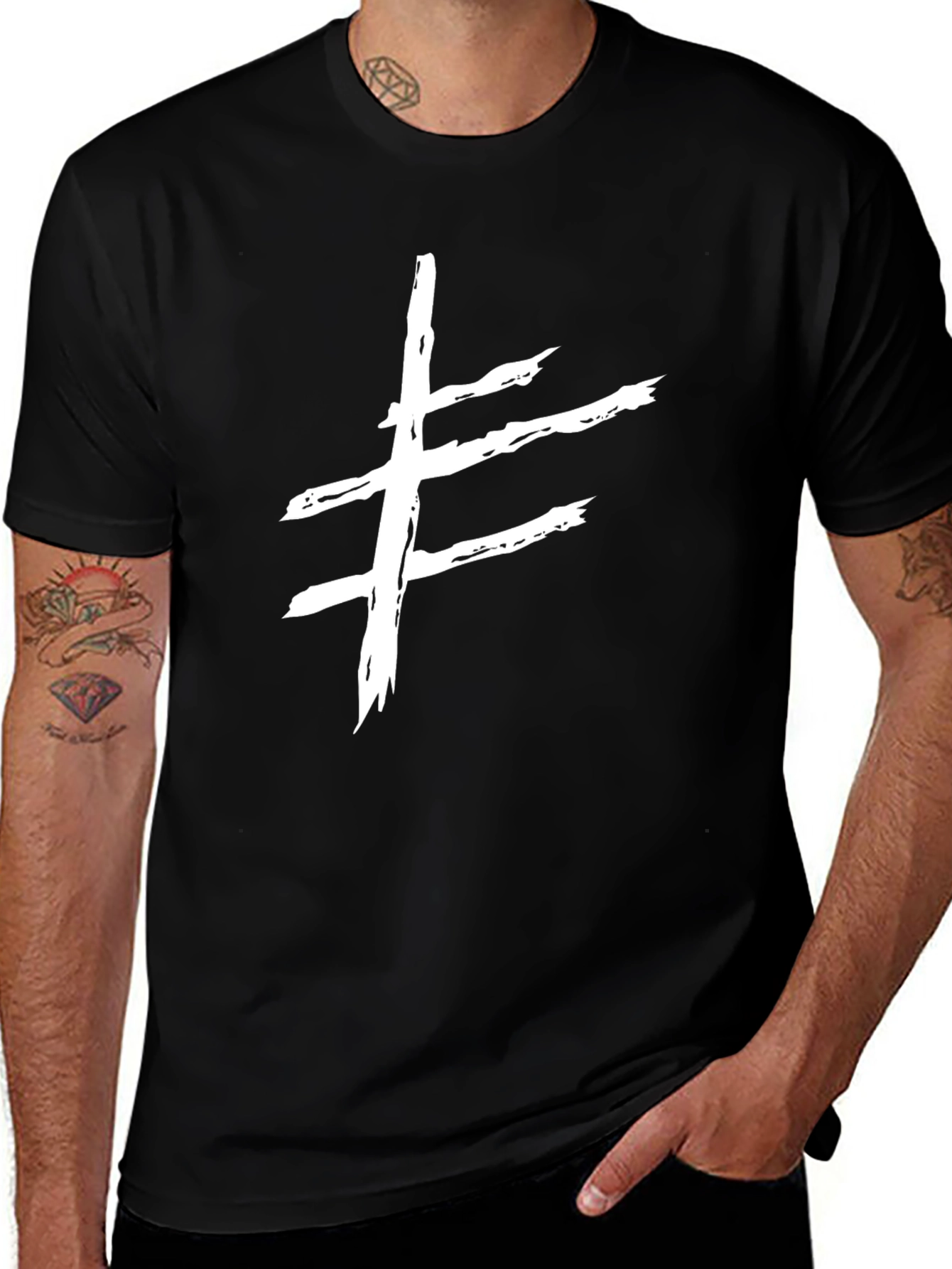 Striking Symbol T-Shirt - Modern Grunge Style