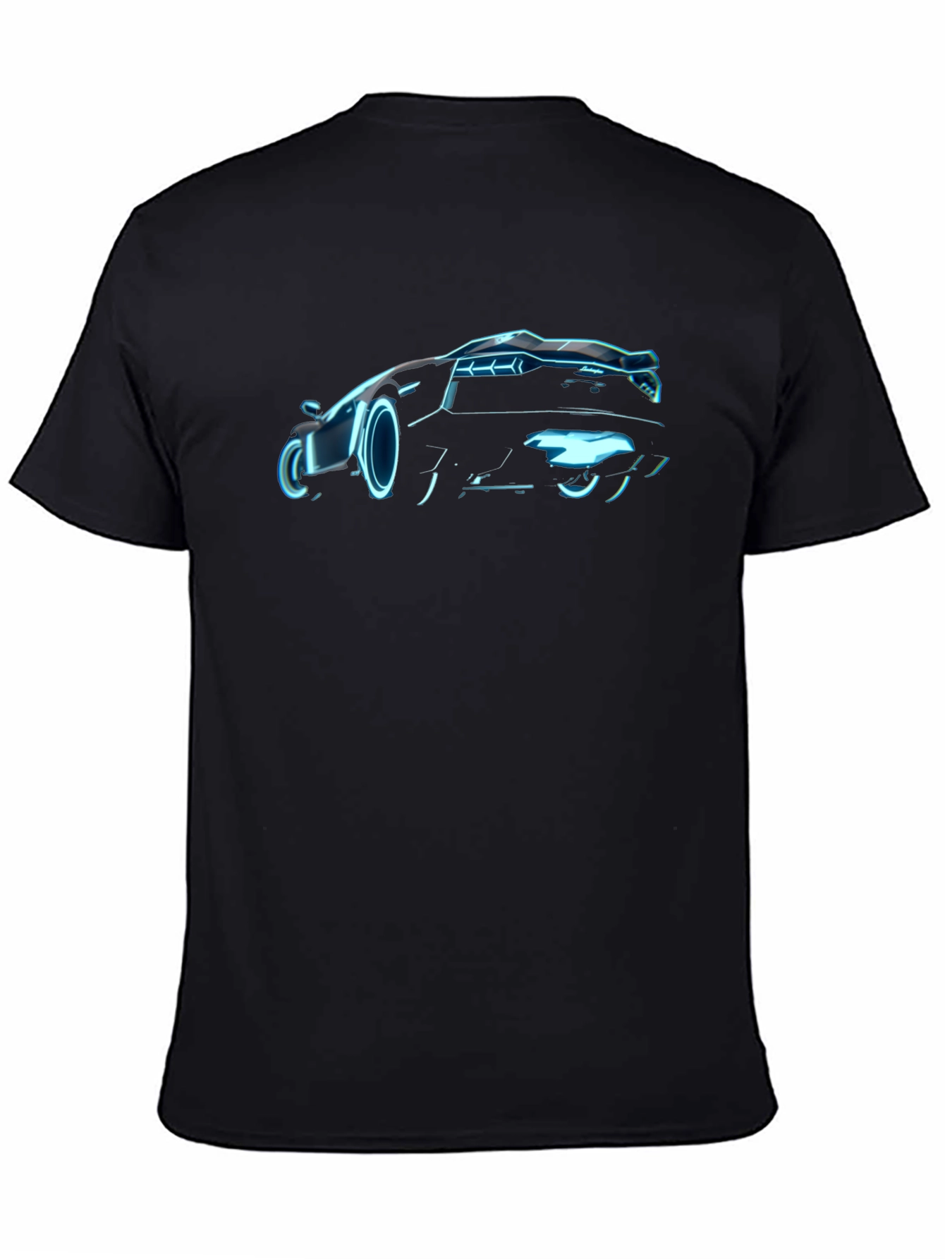 Neon Car Graphic Tee - Cool Black T-Shirt