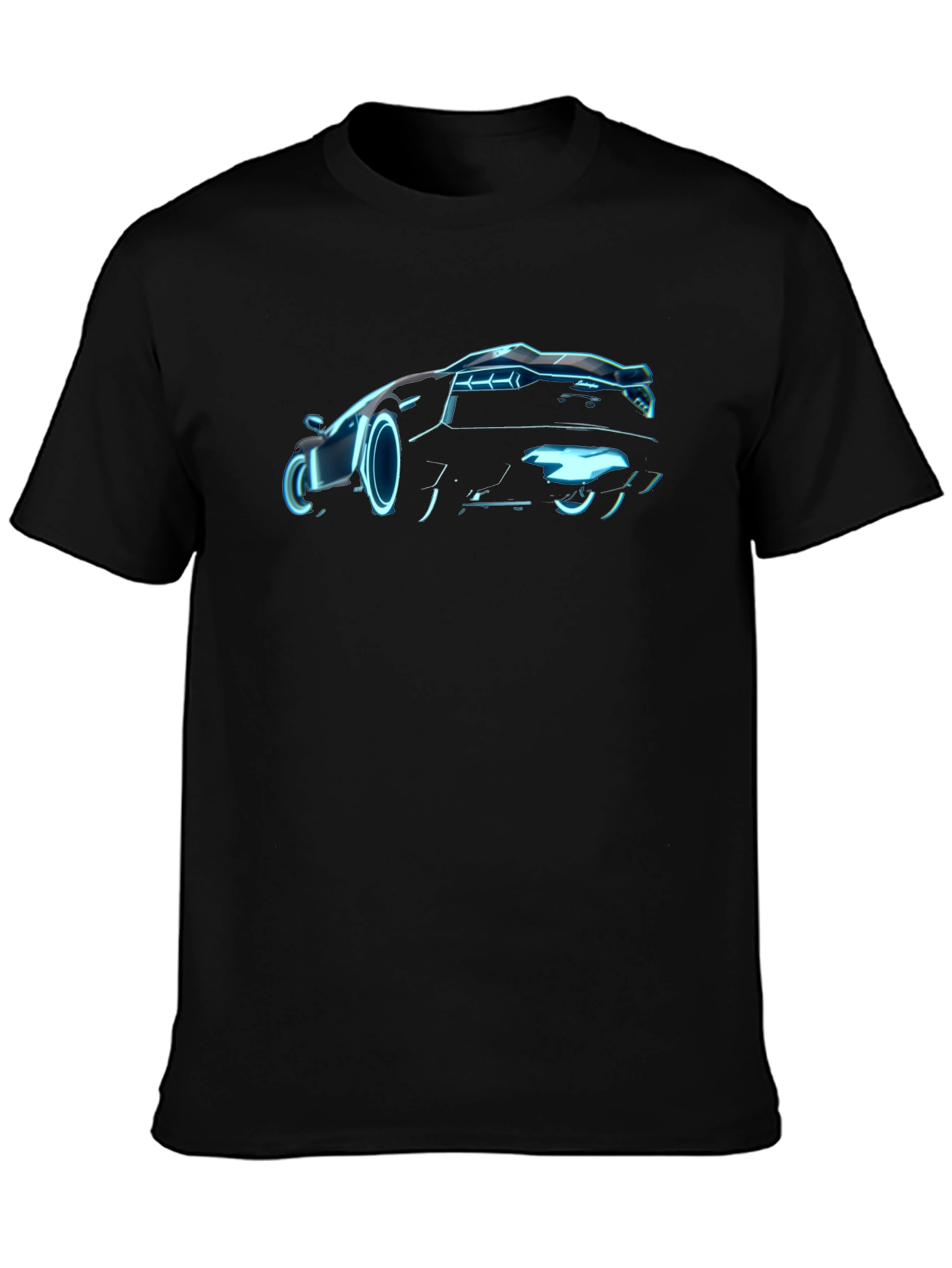 Neon Car Graphic Tee - Cool Black T-Shirt
