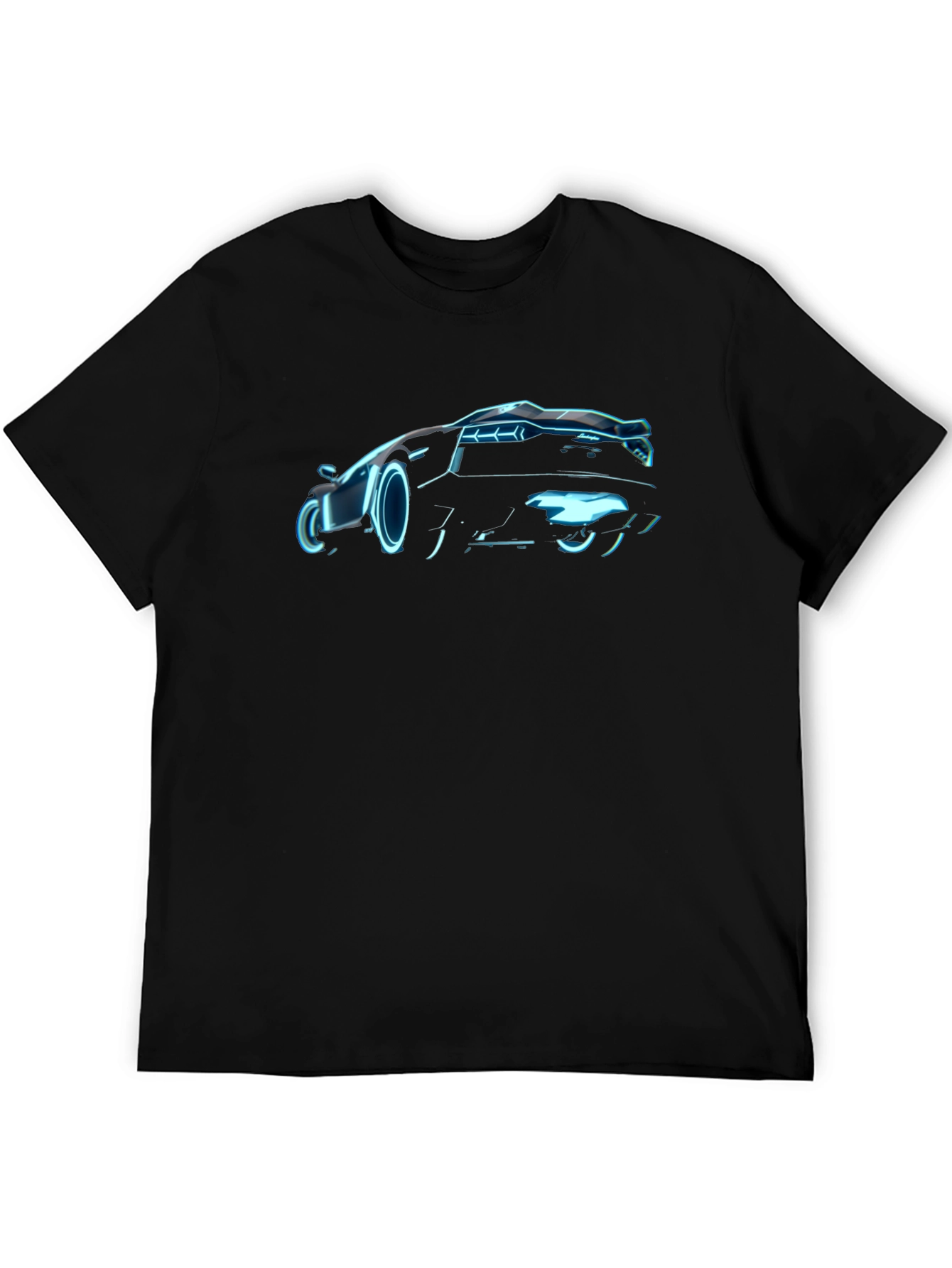Neon Car Graphic Tee - Cool Black T-Shirt